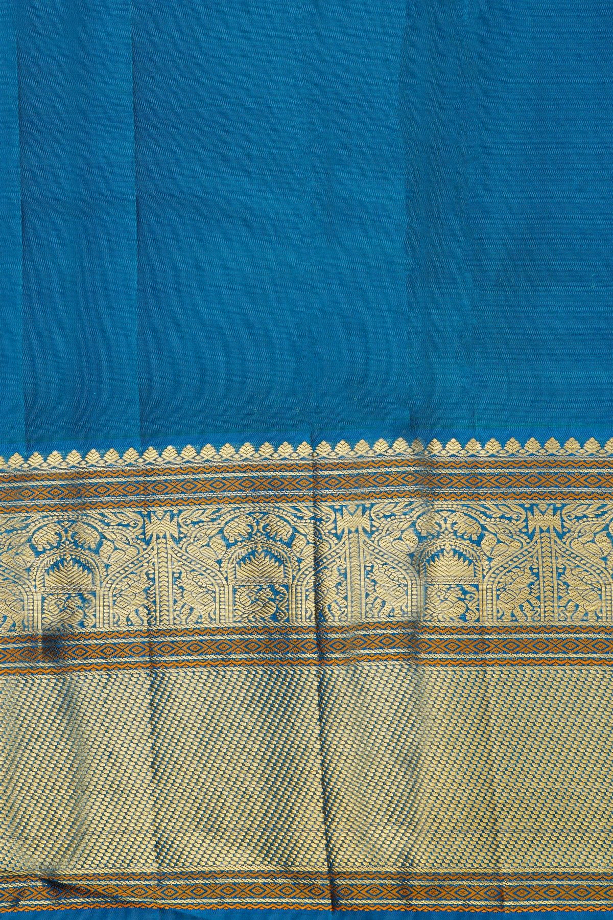 Kancheepuram Silk Lavender Saree With Florals And Peacock Buttis Body