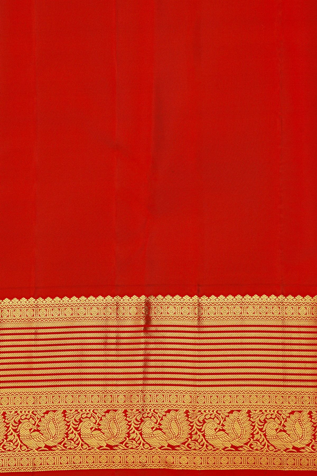 Kancheepuram Silk Bottle Green Saree With Florals And Peacocks Buttis Body