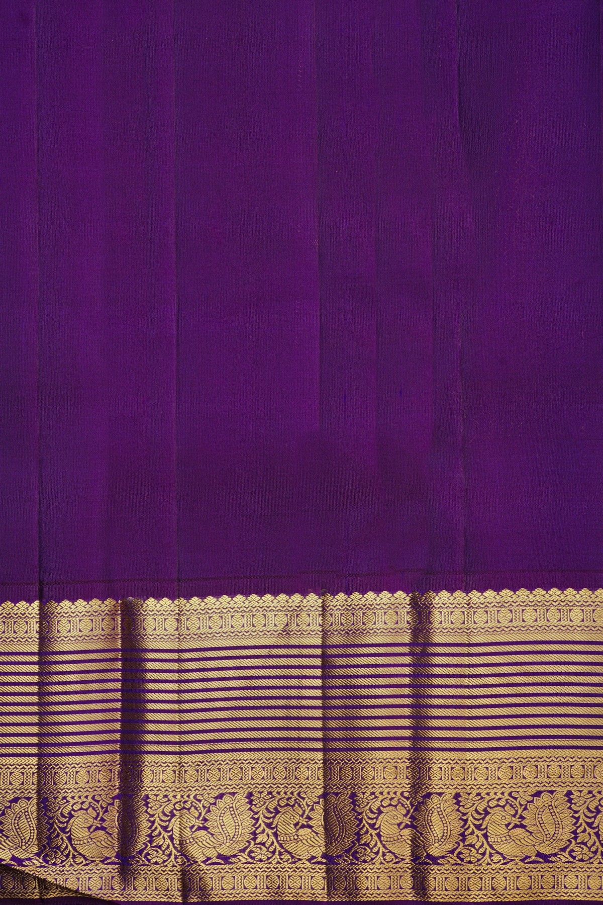 Kancheepuram Silk Pink Saree With Zari Lines And Peacocks Border