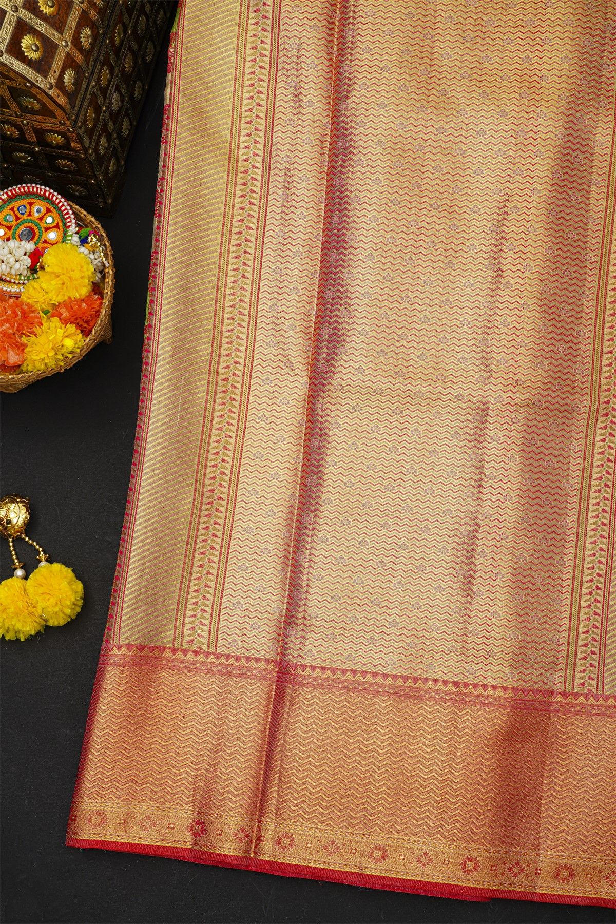 Kancheepuram Silk Multi Colour Saree With Rangkat Style Body