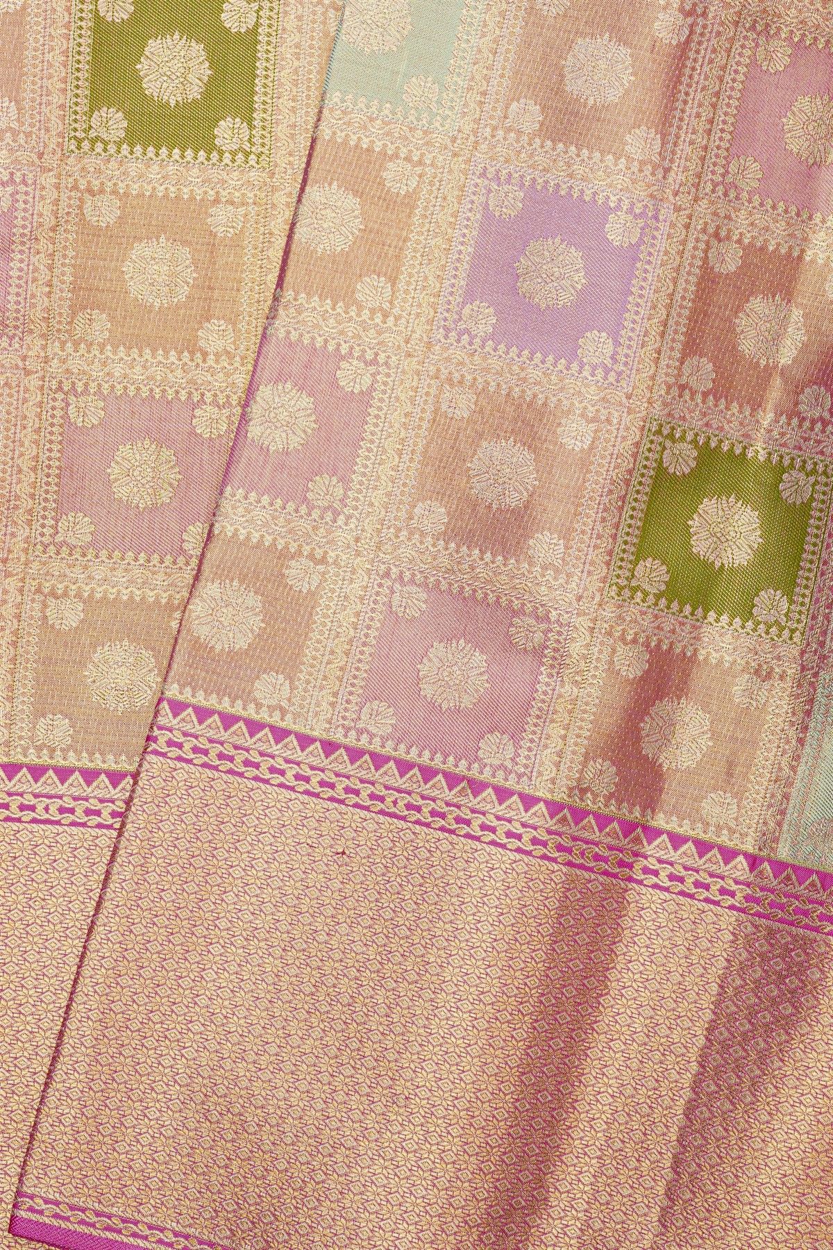 Kancheepuram Silk Multi Colour Saree With Rangkat Style Body