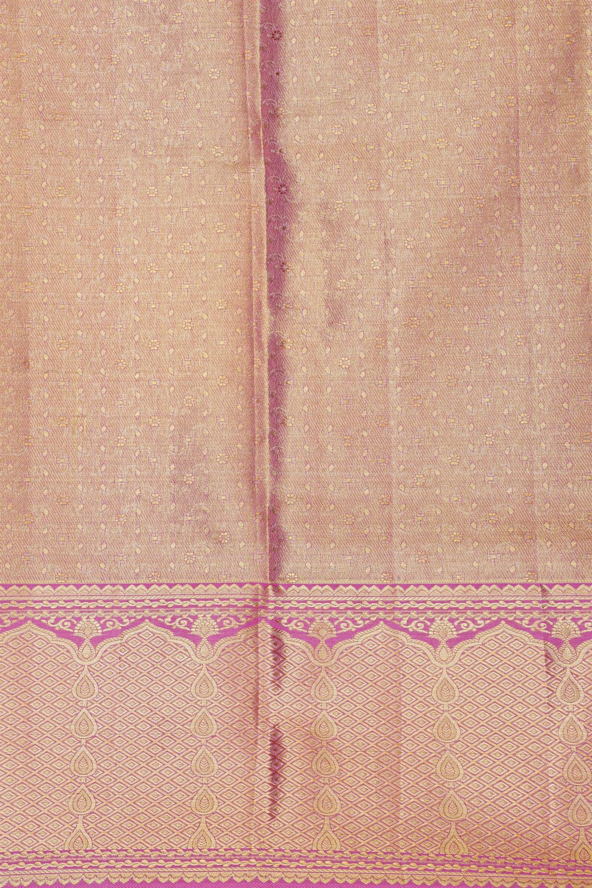 Kancheepuram Silk Multi Colour Saree With Diamonds And Floral Border
