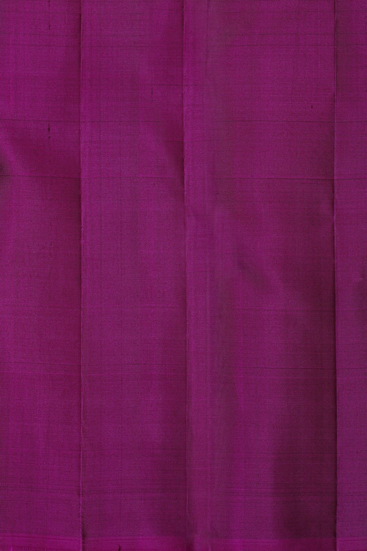 Kancheepuram Silk Bottle Green Saree With Floral Leaves And Temple Border