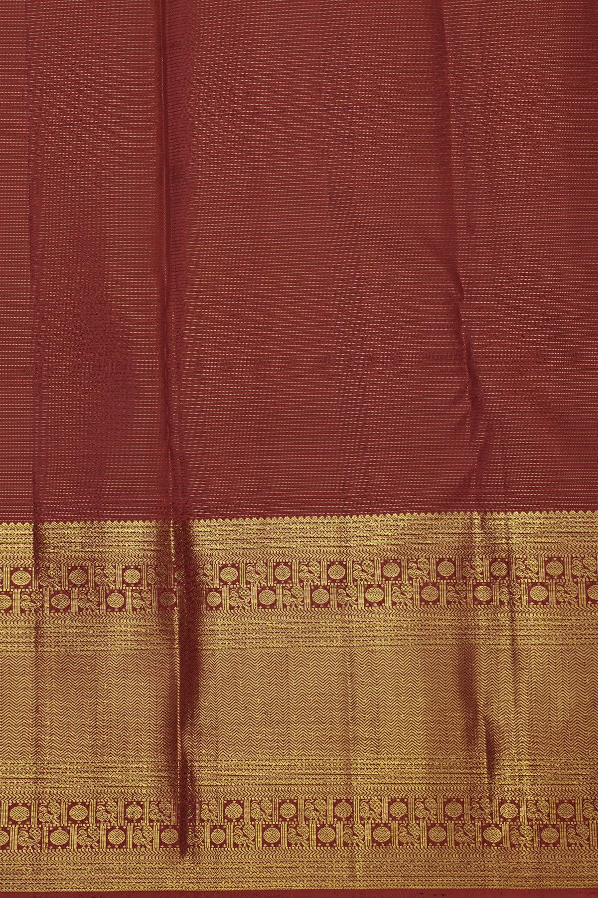 Kancheepuram Silk Maroon Saree With Zari Lines And Floral Buttis Body