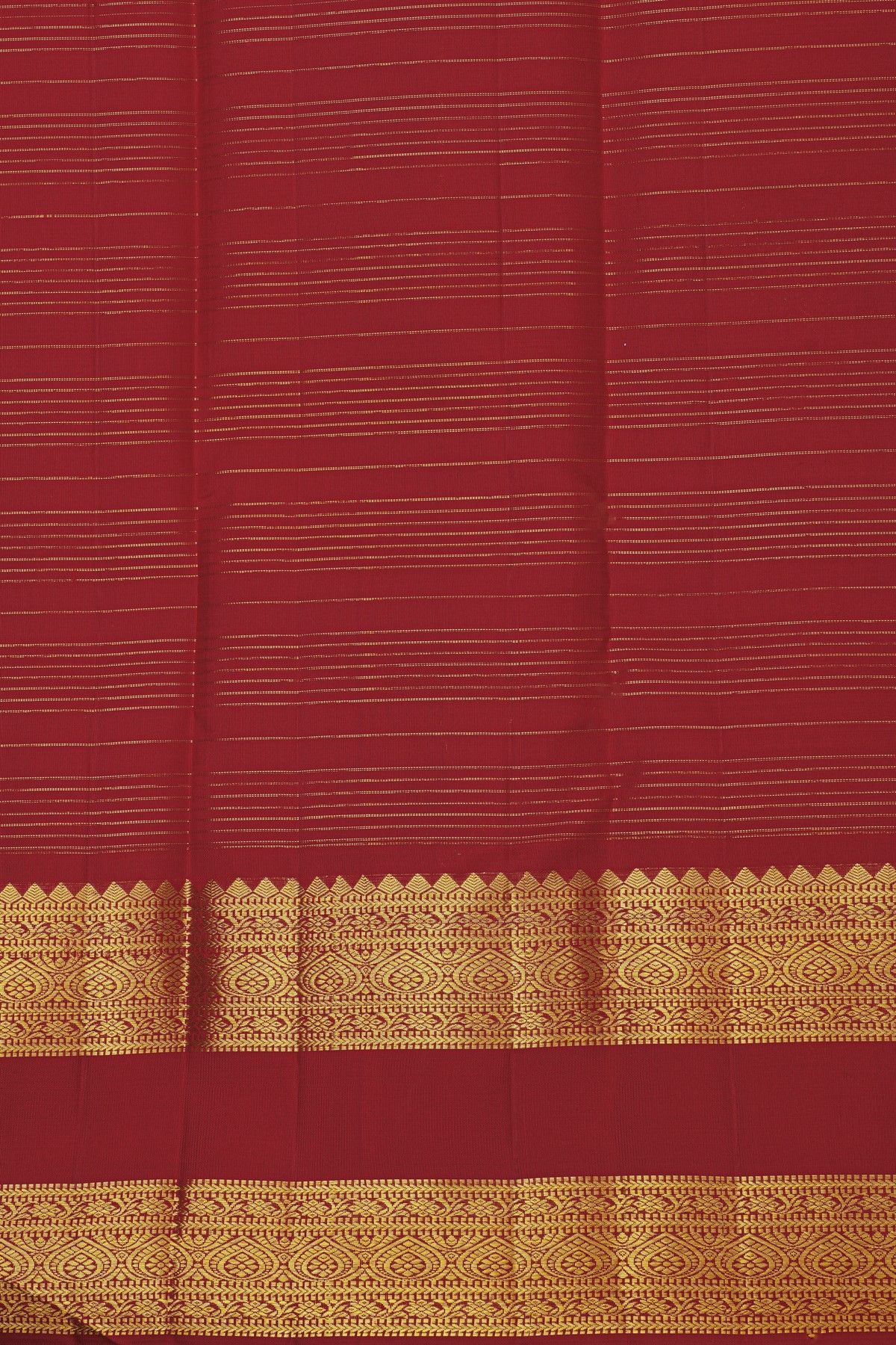 Kancheepuram Silk Maroon Saree With Zari Checks Florals And Leaves Jaal Border