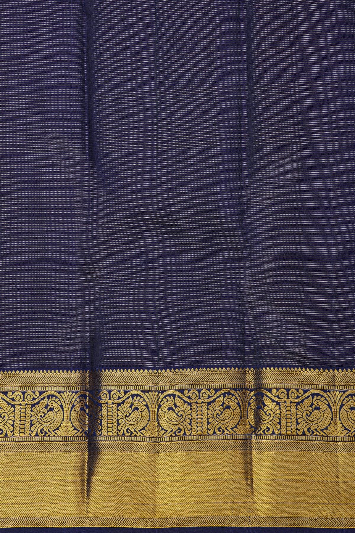 Kancheepuram Silk Peacock Green Saree With Zari Lines And Floral Buttis Body