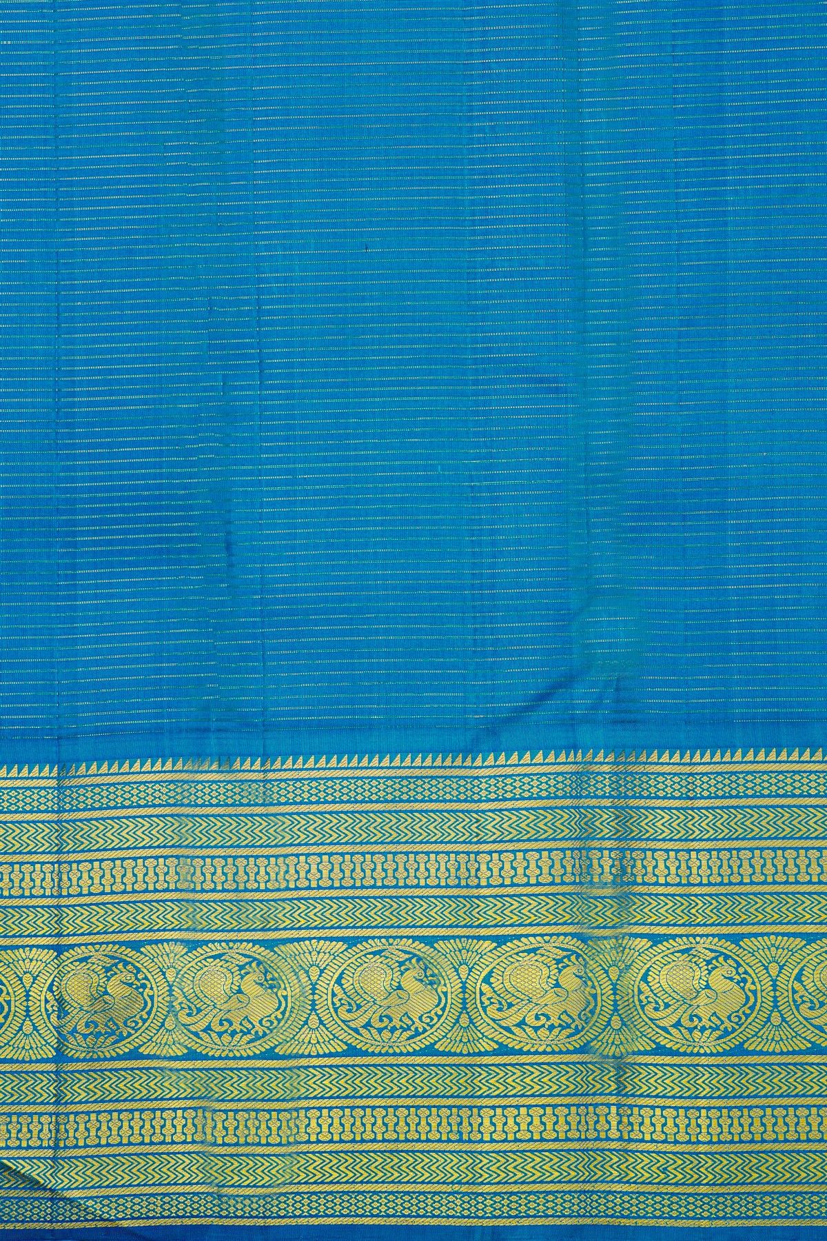 Kancheepuram Silk Dual Colour Saree With Zari Checks Florals And Buttis Body