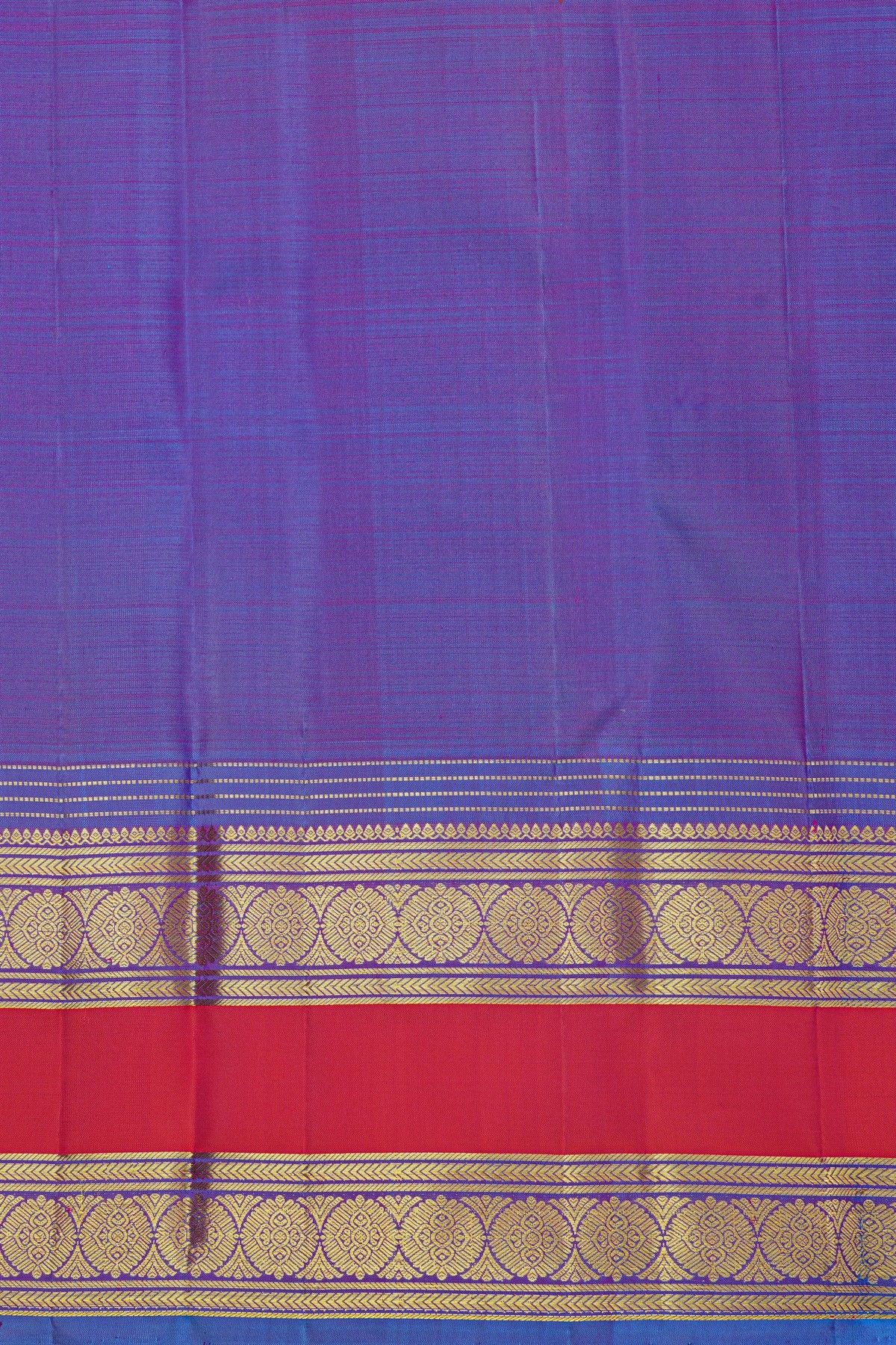 Kancheepuram Silk Rani Pink Saree With Floral Buttis Body