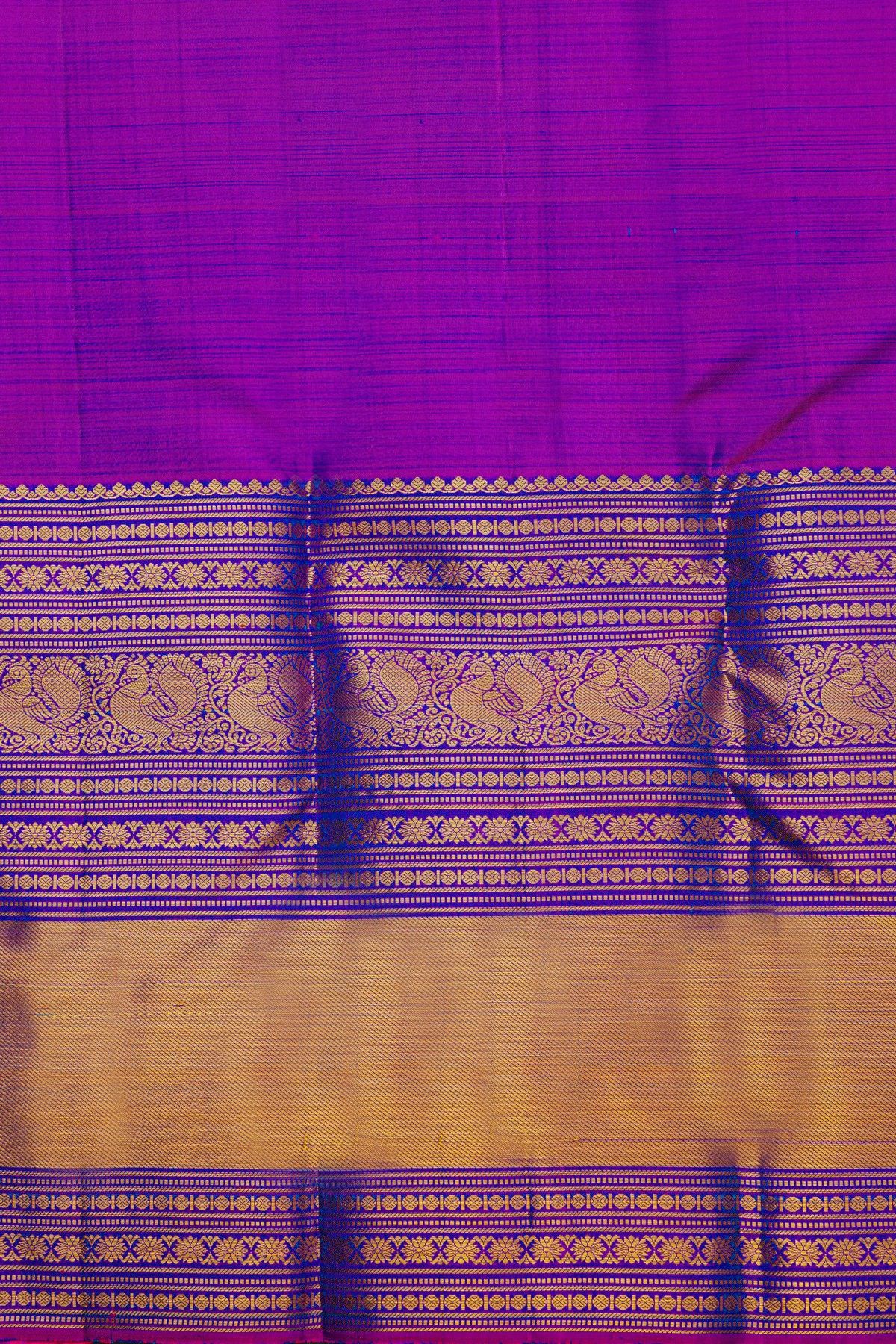 Kancheepuram Silk Peacock Blue Saree With Florals And Buttis Body