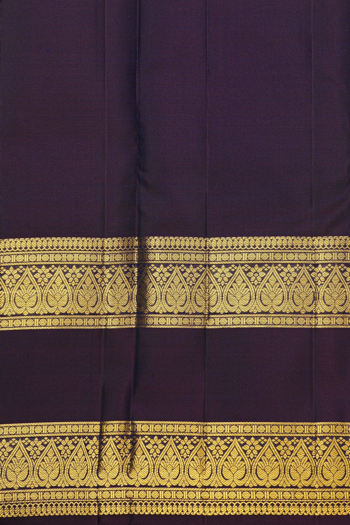 Kancheepuram Silk Bottle Green Saree With Florals And Buttis Body