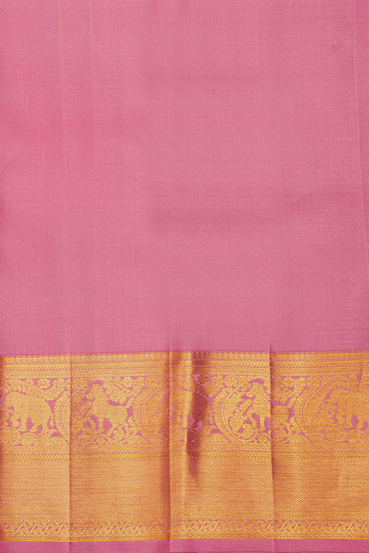 Kancheepuram Silk Rani Pink Saree With Florals And Buttis Body
