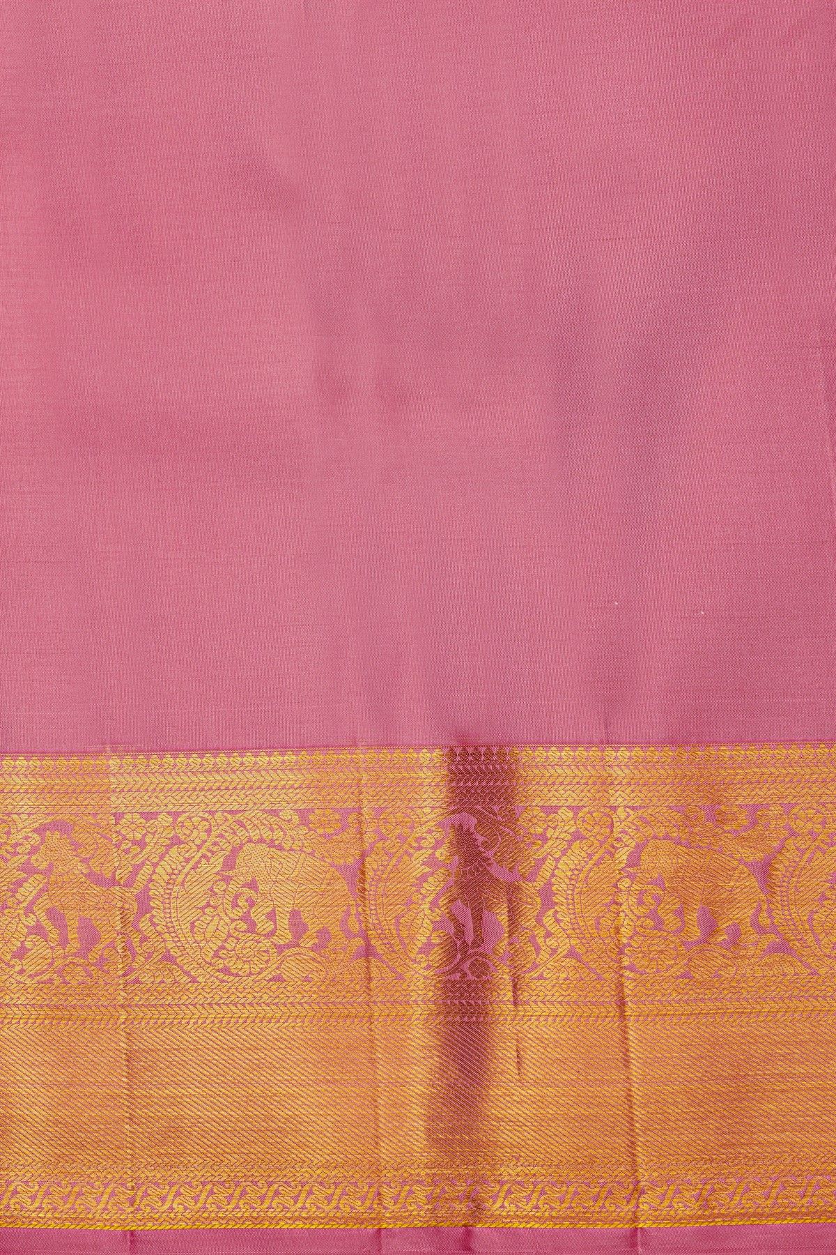 Kancheepuram Silk Red Saree With Florals And Parrot Buttis Body