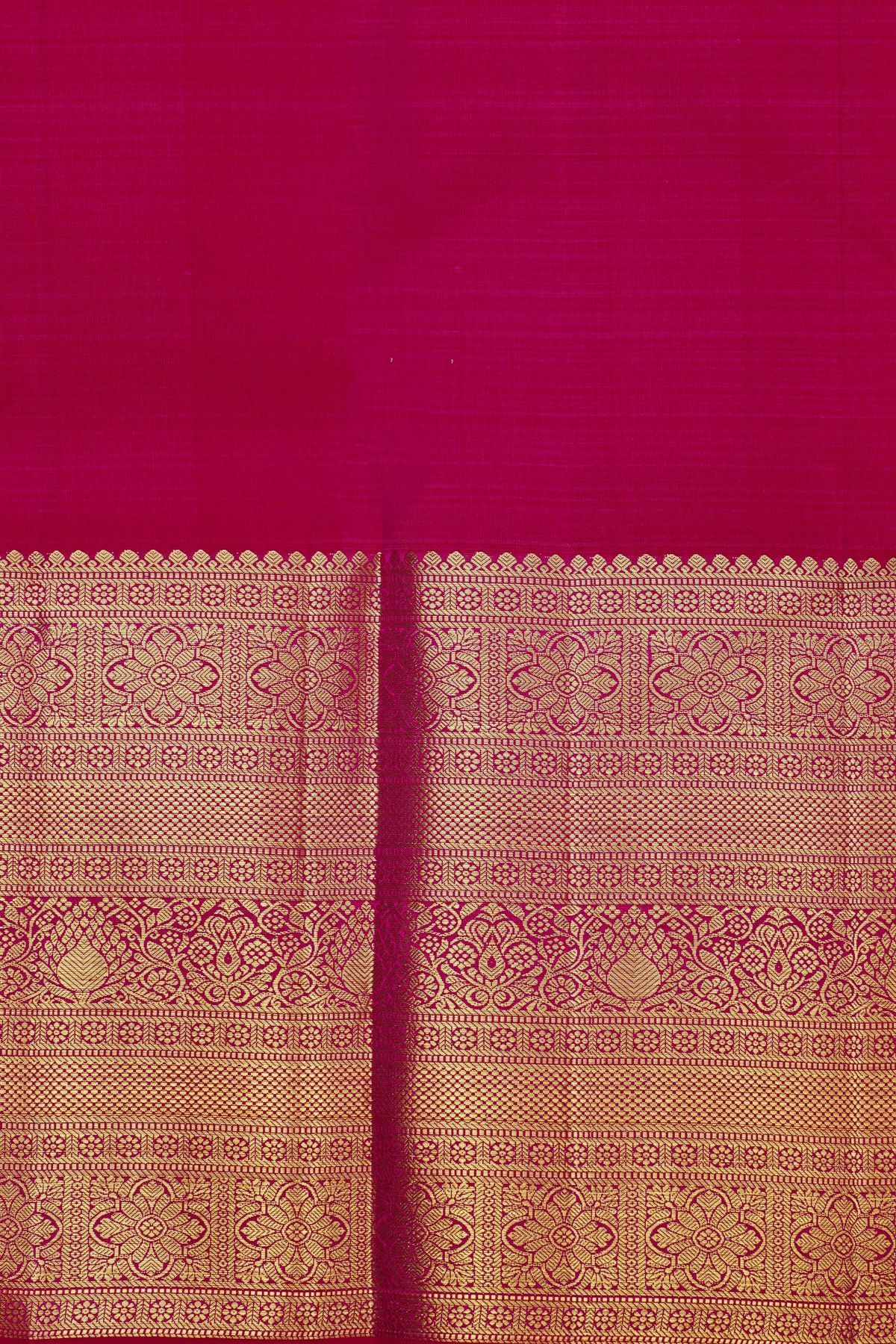 Kancheepuram Silk Rani Pink Saree With Florals And Buttis Body