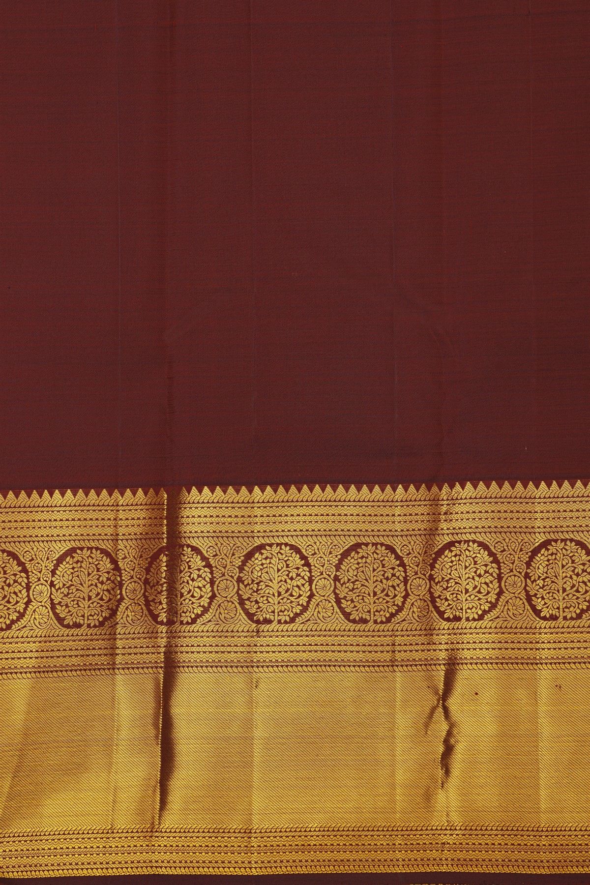 Kancheepuram Silk Maroon Saree With Florals And Buttis Body