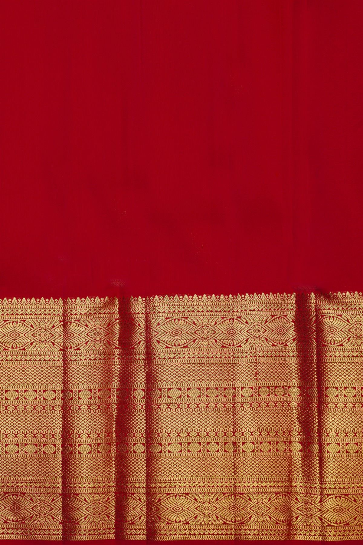 Kancheepuram Silk Red Saree With Florals And Buttis Body