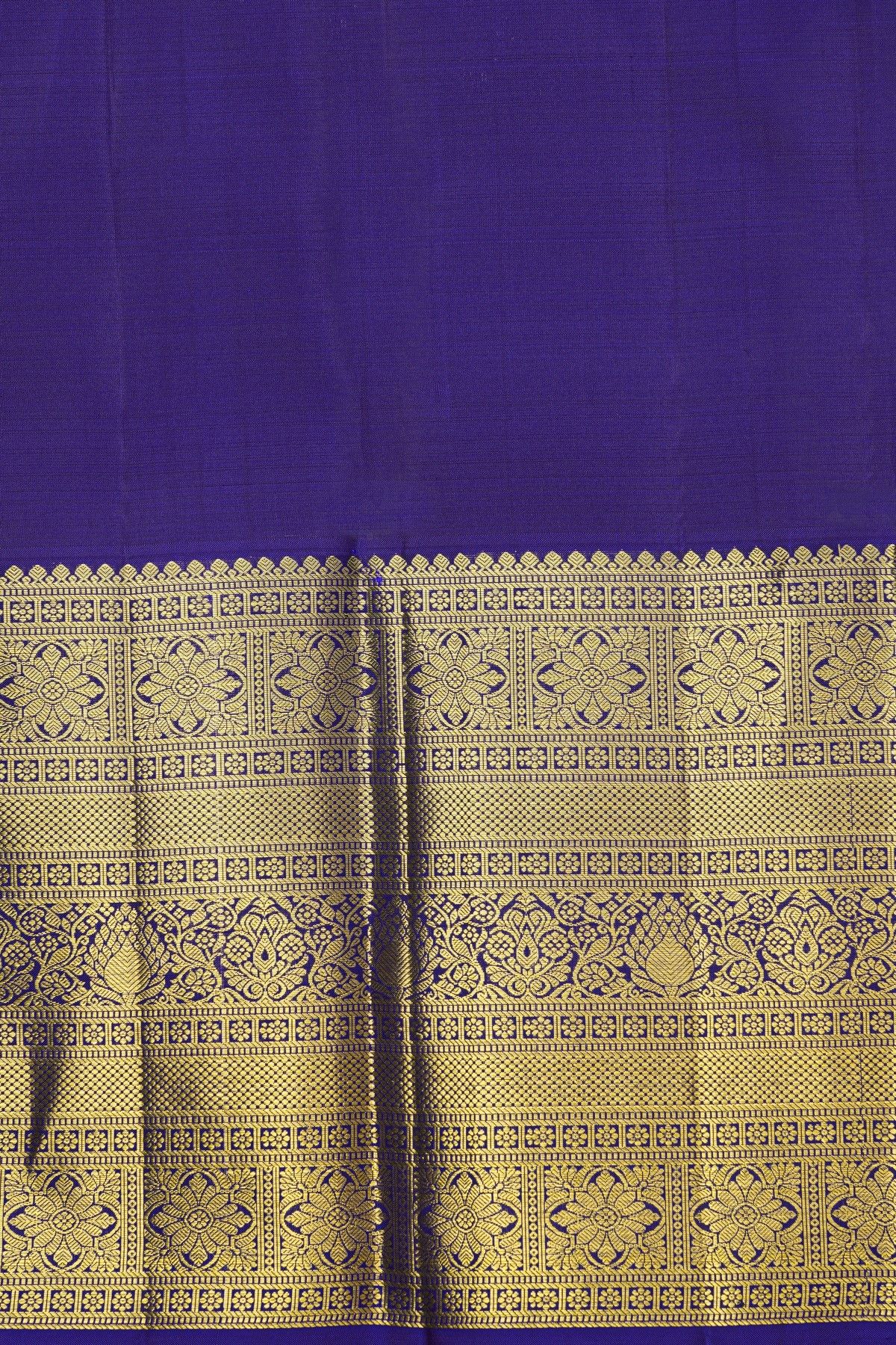 Kancheepuram Silk Purple Saree With Florals And Buttis Body