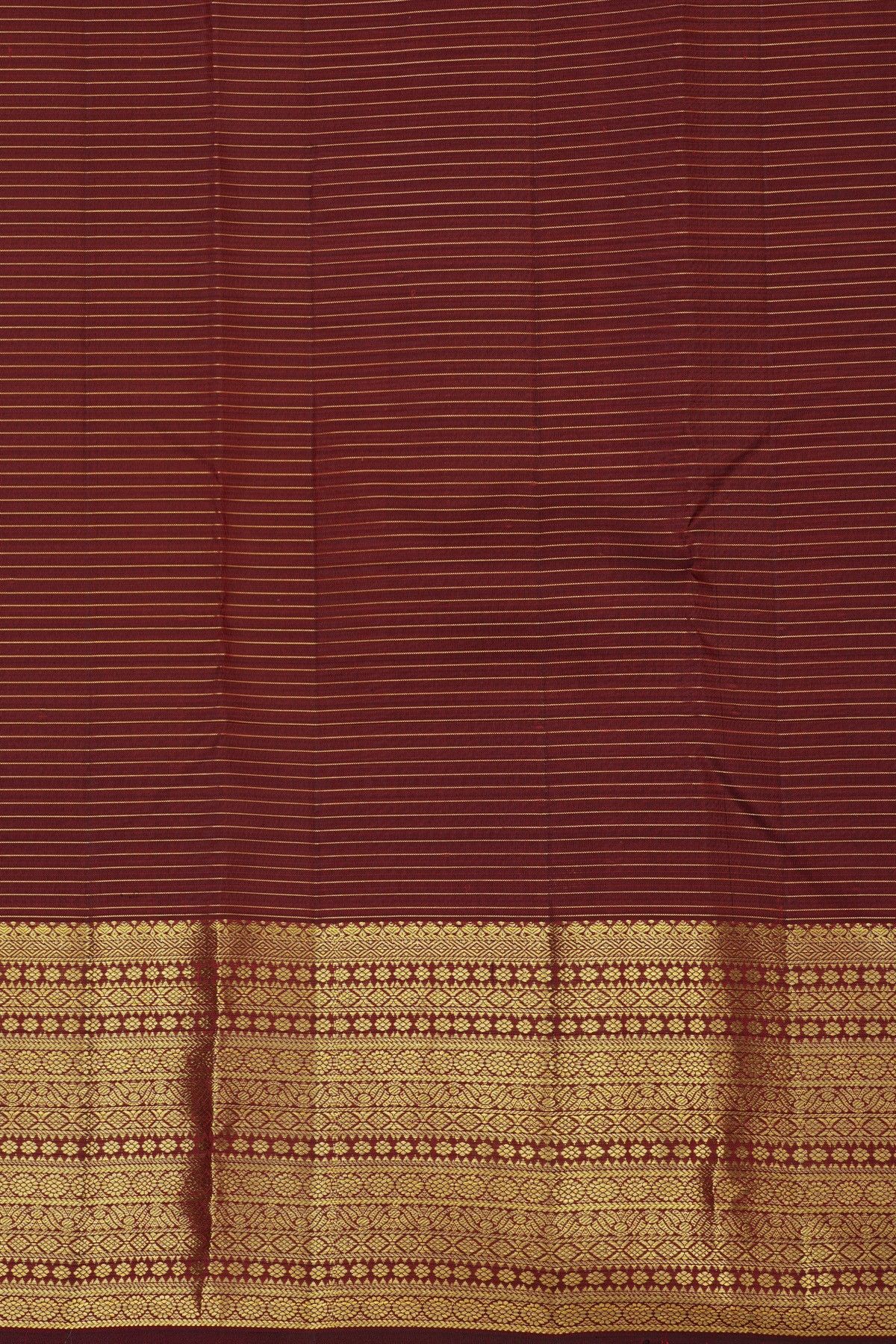 Kancheepuram Silk Red Saree With Checks And Floral Buttis Body
