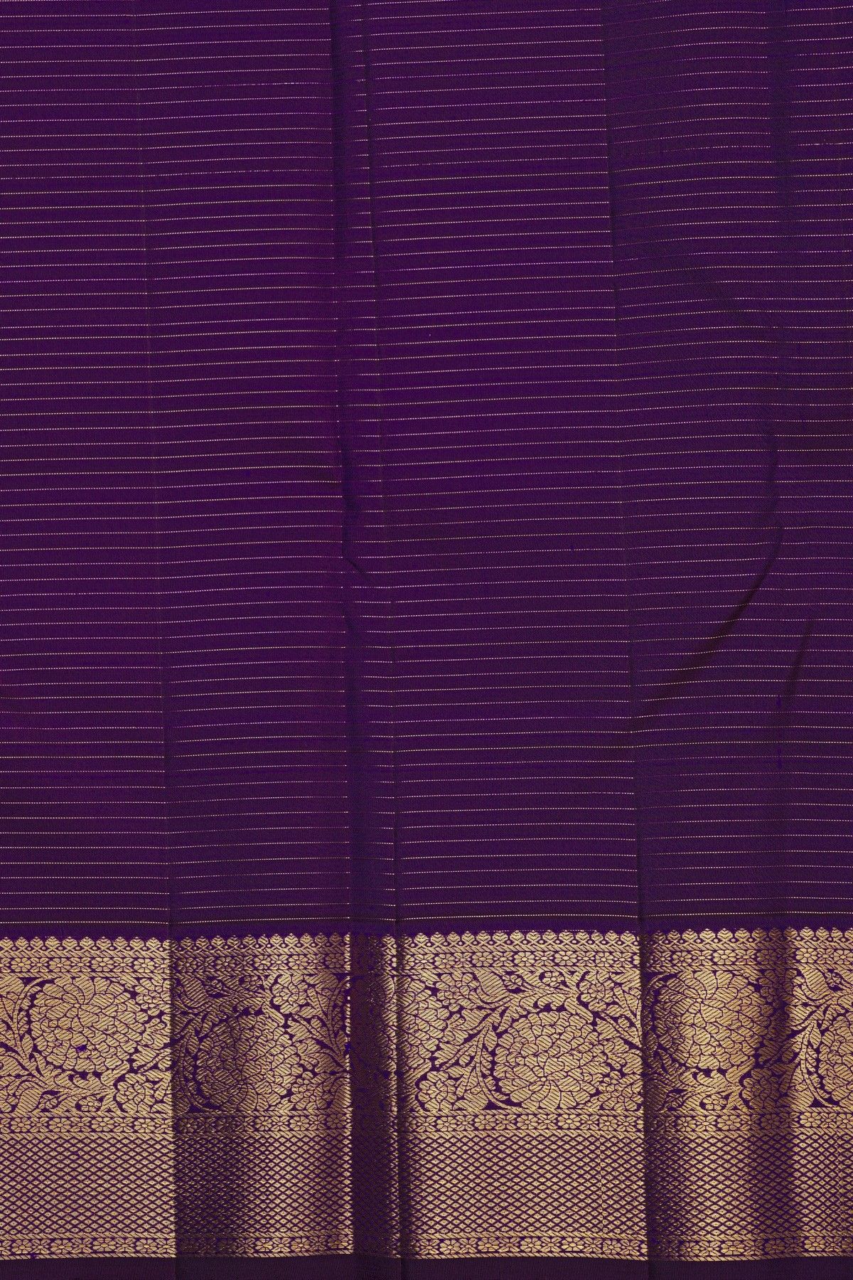 Kancheepuram Silk Violet Saree With Checks Florals And Buttis Body