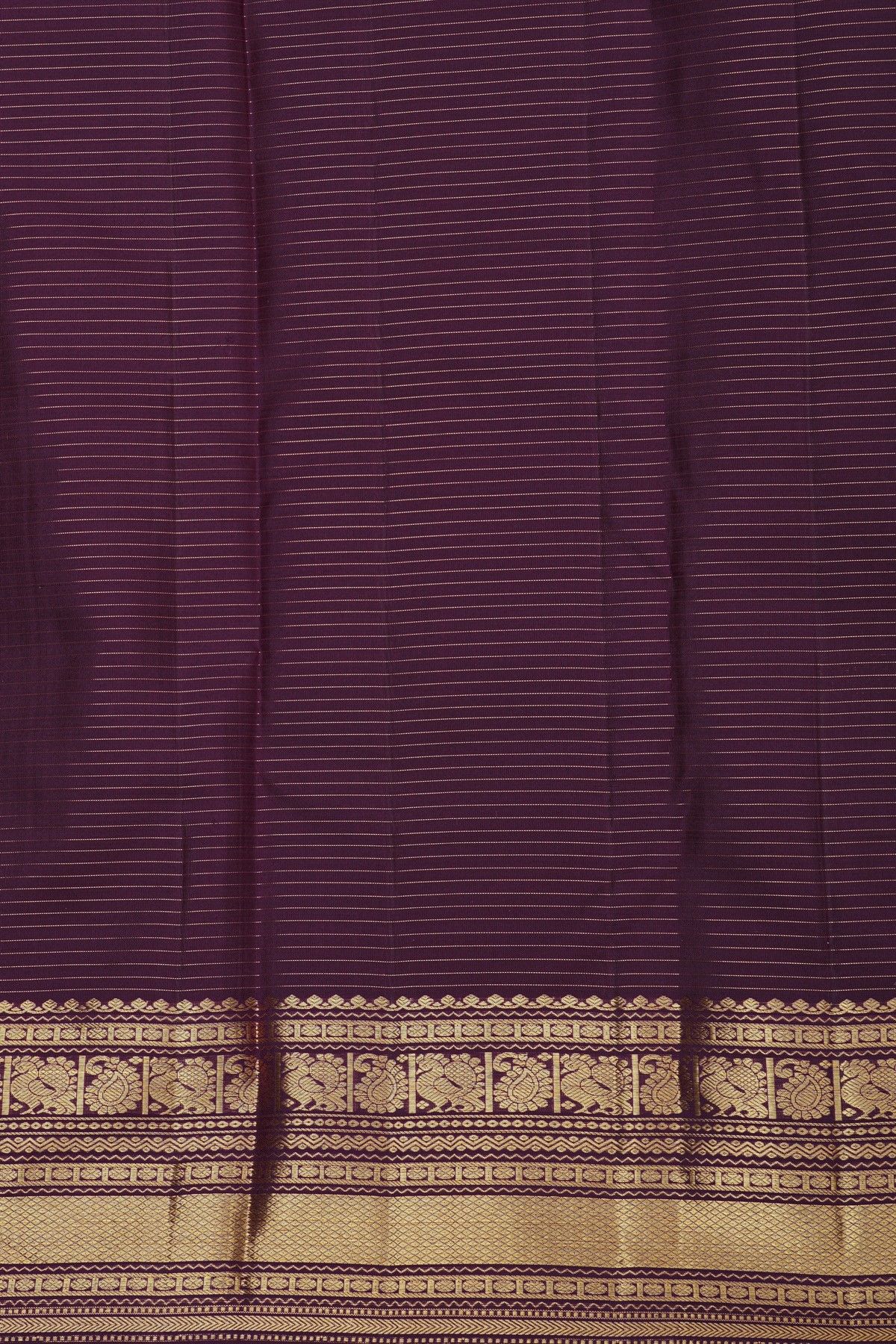 Kancheepuram Silk Wine Saree With Checks And Zari Buttis Body