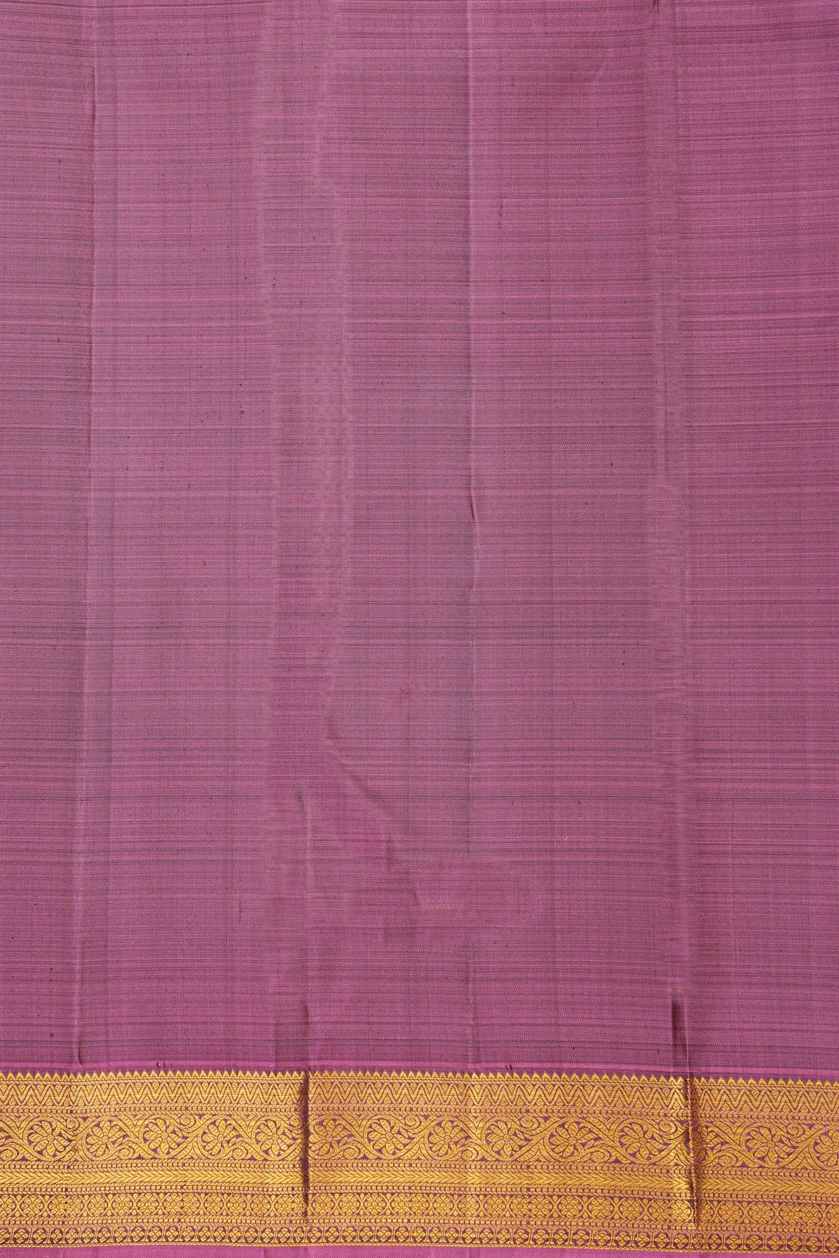 Kancheepuram Silk Black Saree With Floral Jaal Border