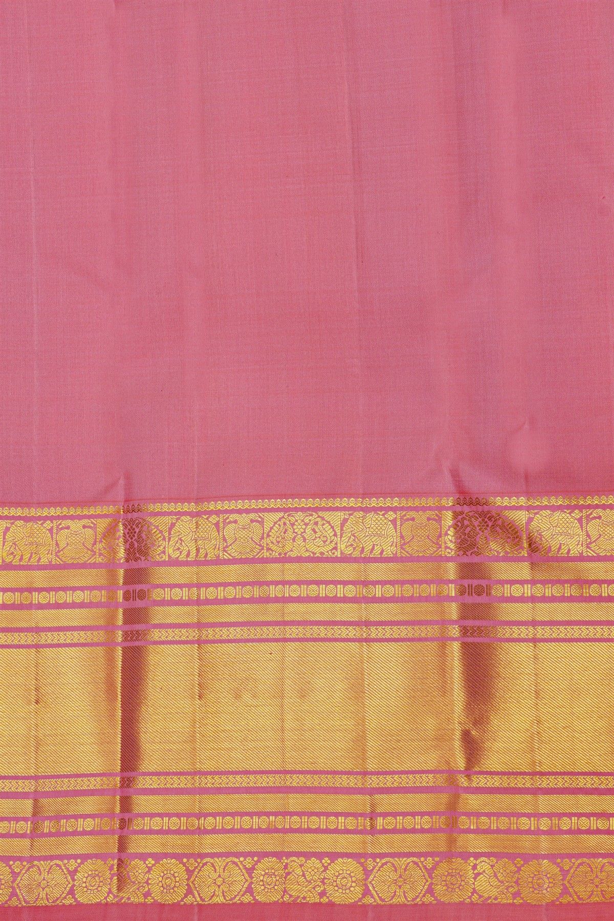 Kancheepuram Silk Teal Blue Saree With Cross Lines And Florals Border