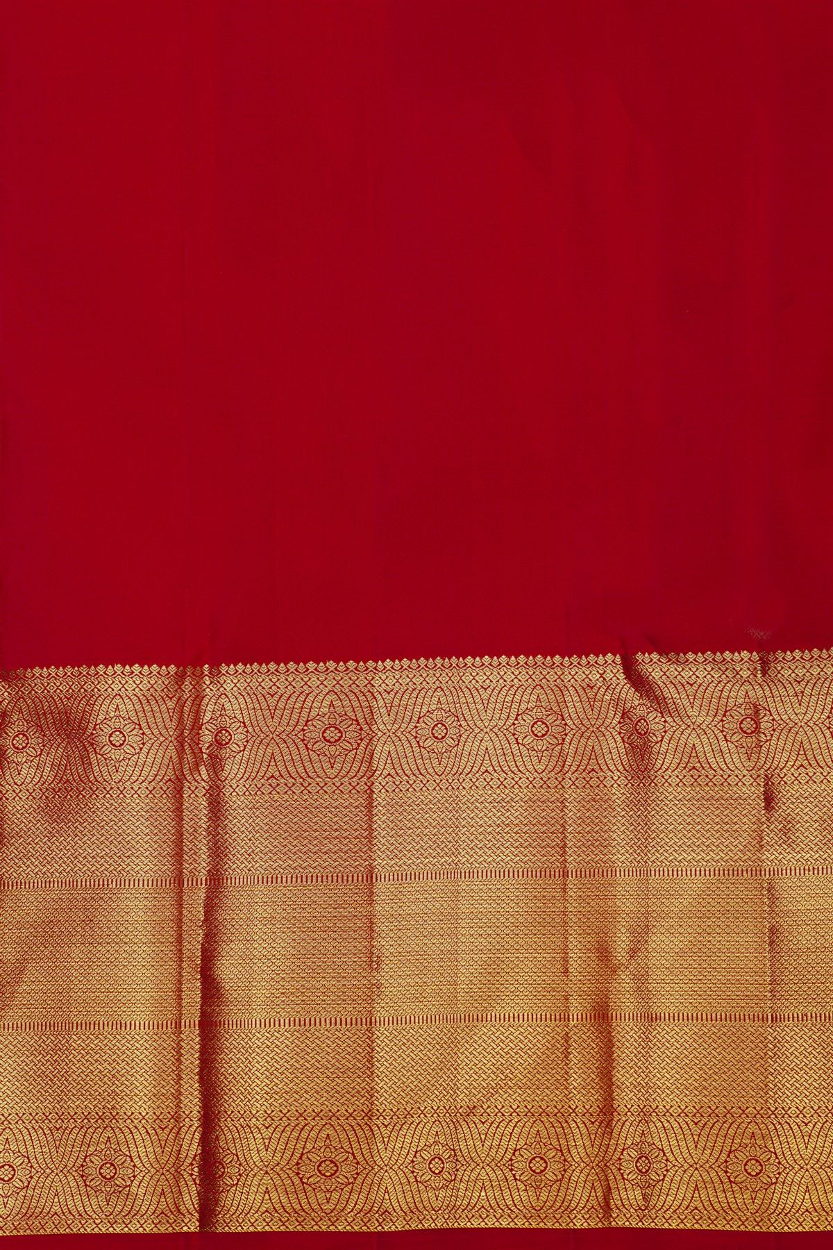 Kancheepuram Silk Red Saree With Gandaberunda Buttis And Birds Body