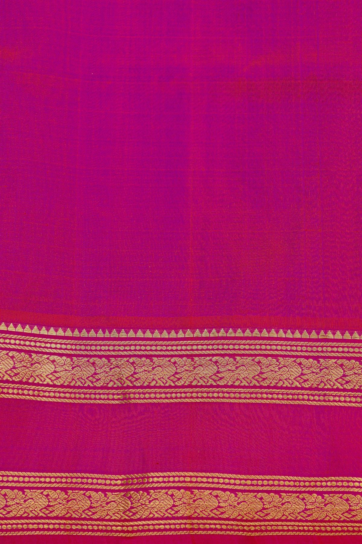 Venkatagiri Silk Violet Saree With Peacock Motif And Gap Border
