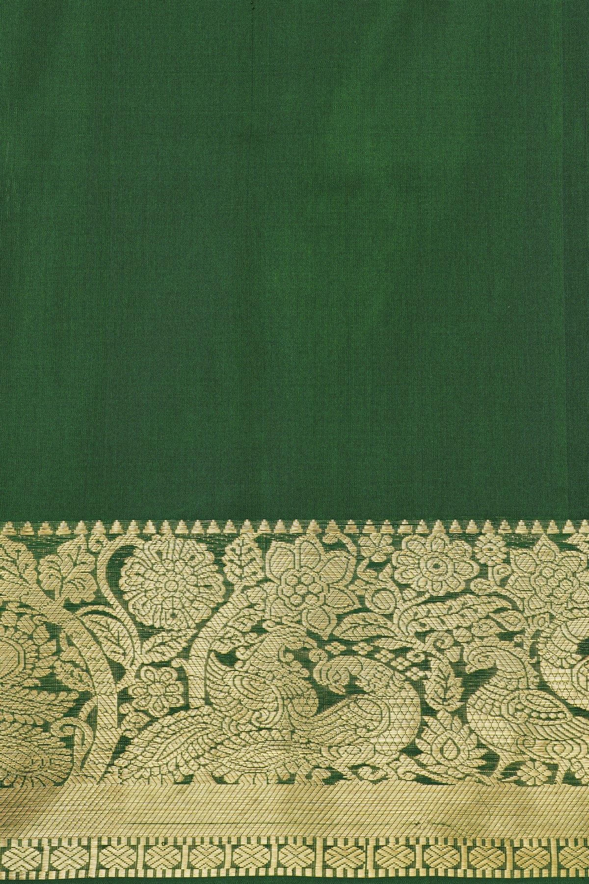 Venkatagiri Silk Sage Green Saree With Florals And Buttis Body