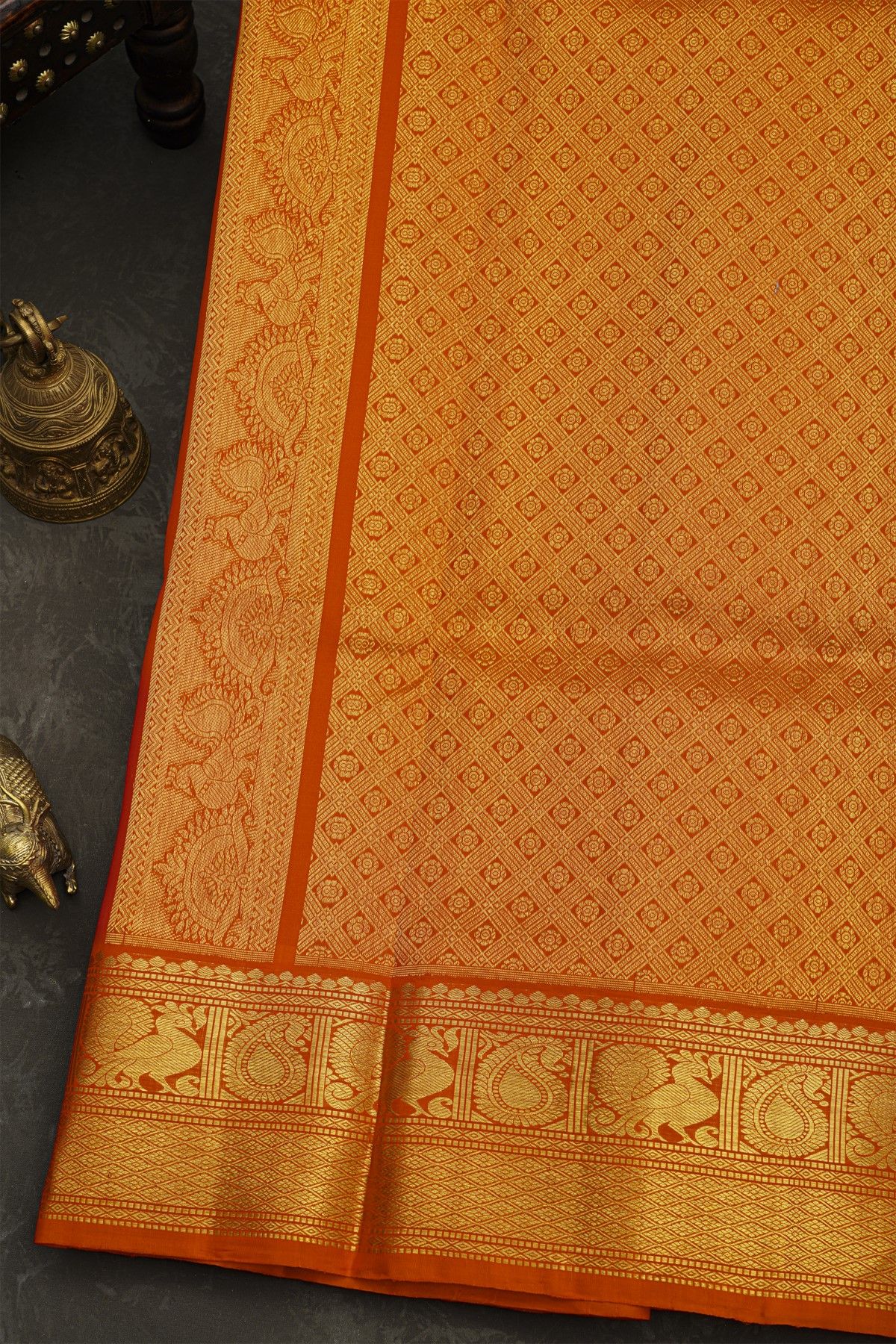 Venkatagiri Silk Red Saree With Florals And Buttis Body