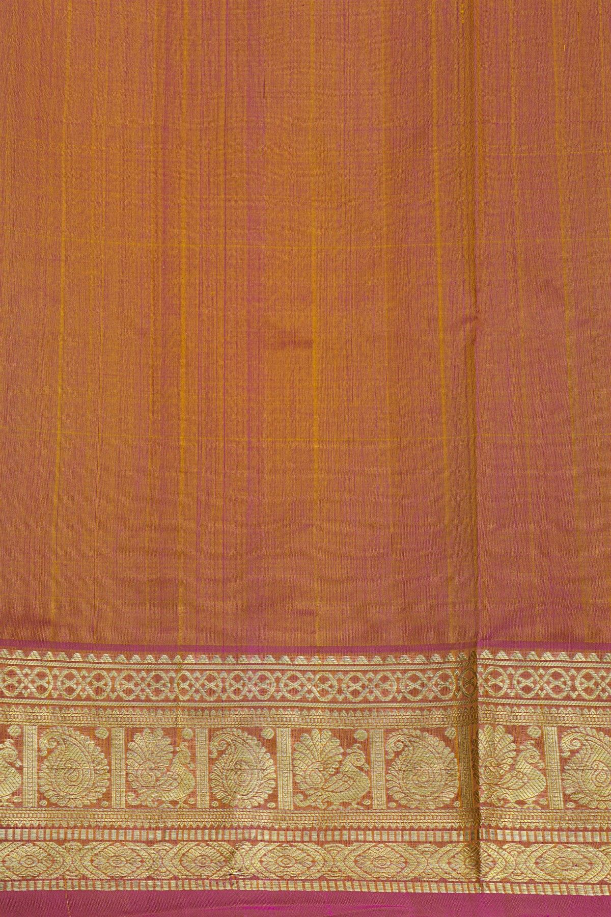 Venkatagiri Silk Mehendi Green Saree With Peacock And Floral Zari Border