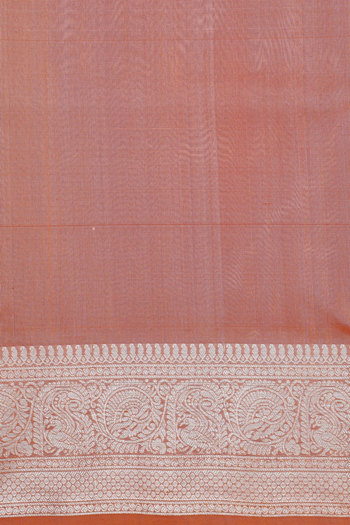 Venkatagiri Silk Lavender Saree With Florals And Leaves Jaal Birds Border