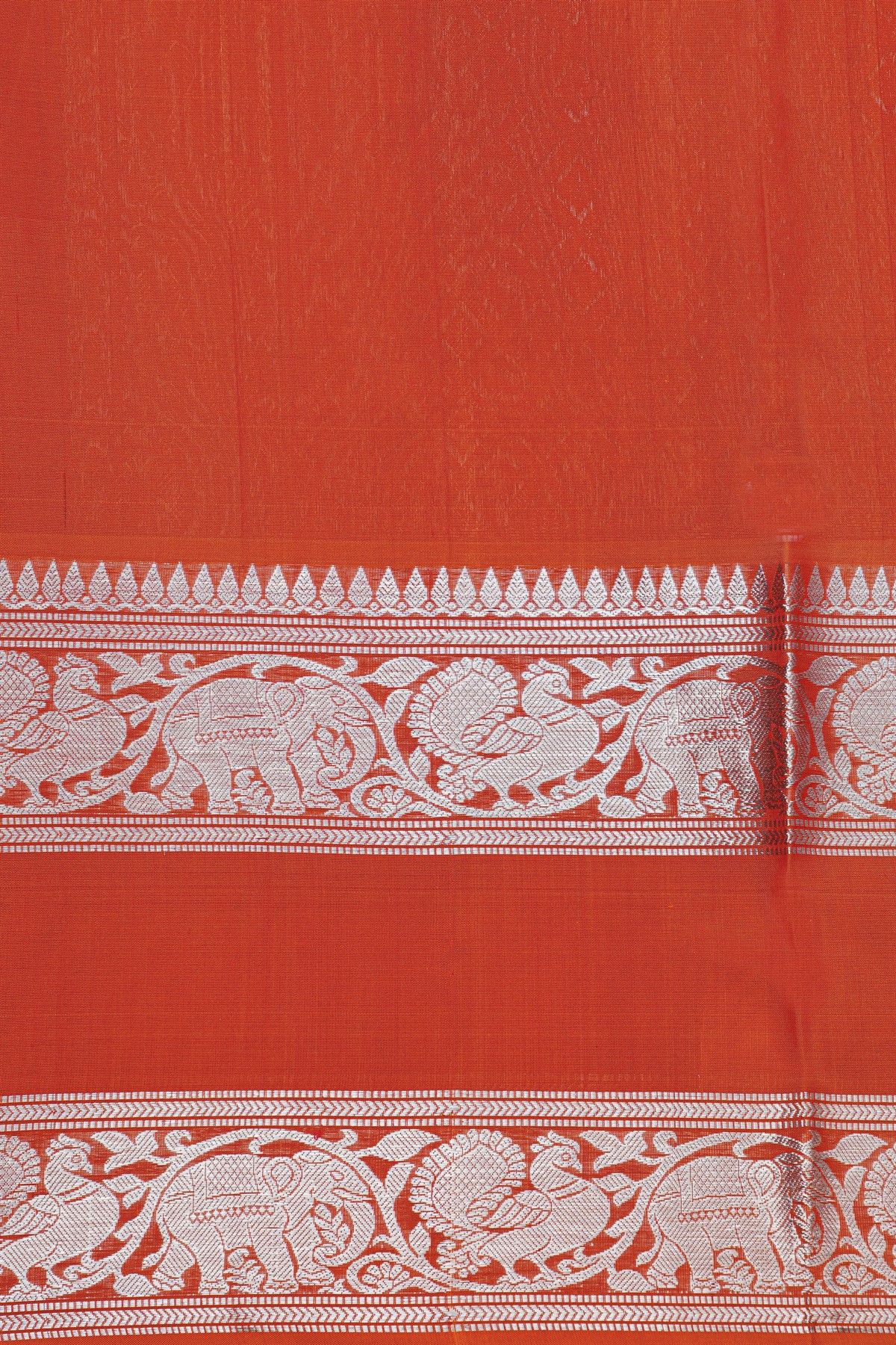 Venkatagiri Silk Red Saree With Zari Checks And Floral Buttis Body
