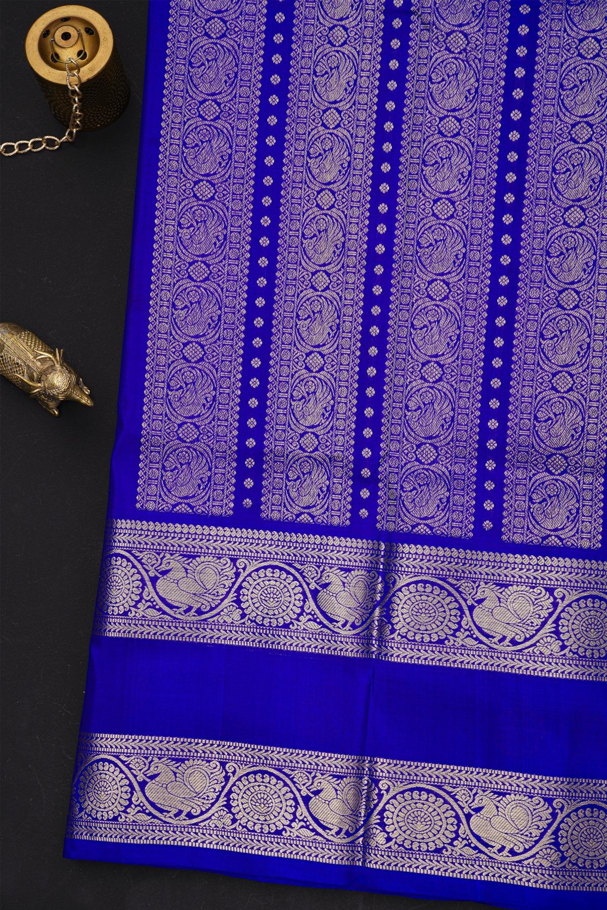 Venkatagiri Silk Purple Saree With Checks Floral And Buttis Body