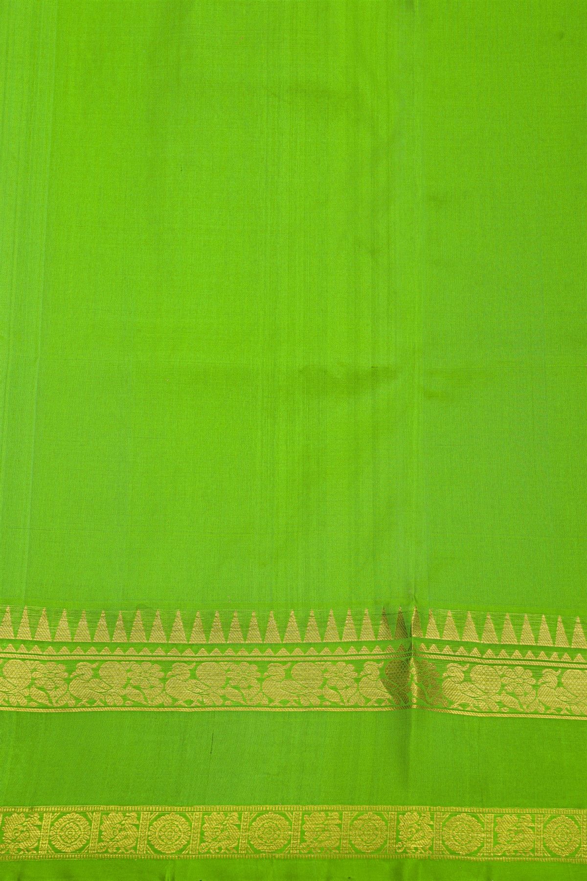 Venkatagiri Silk Light Green Saree With Peacocks And Floral Border