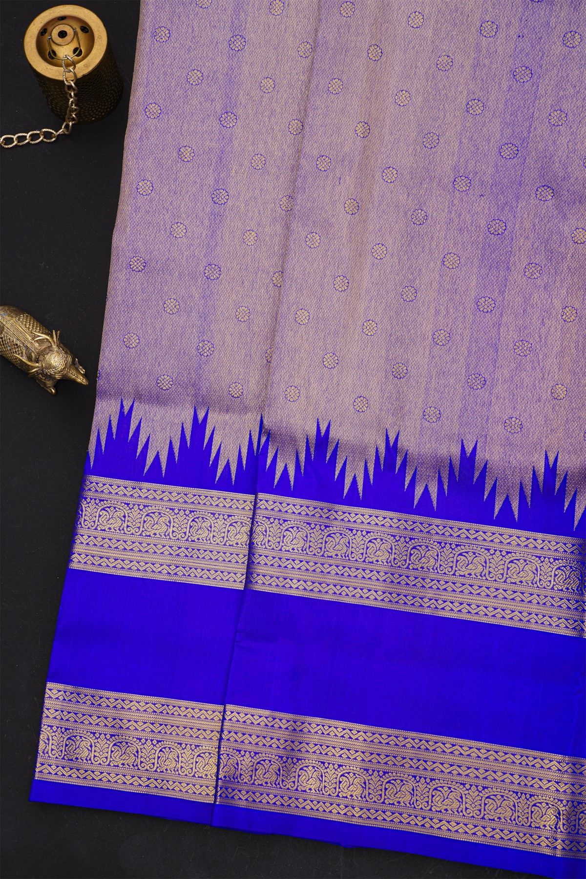Venkatagiri Silk Royal Blue Saree With Kaddi Body