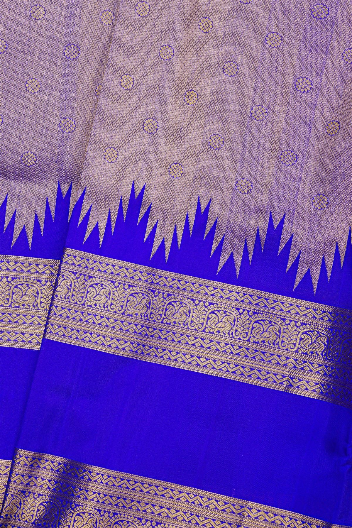 Venkatagiri Silk Royal Blue Saree With Kaddi Body