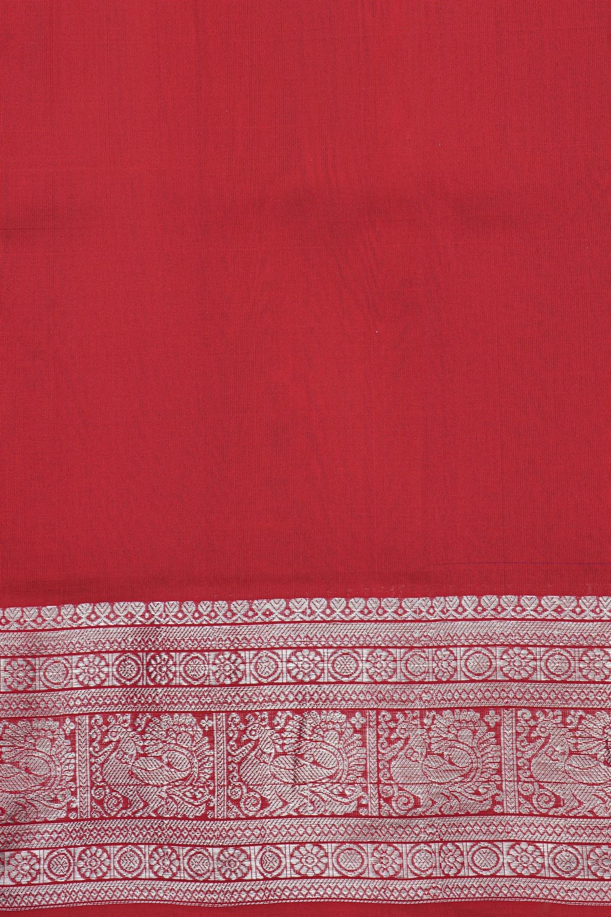 Venkatagiri Silk Purple Saree With All Over Floral Buttis And Animal Weave Body