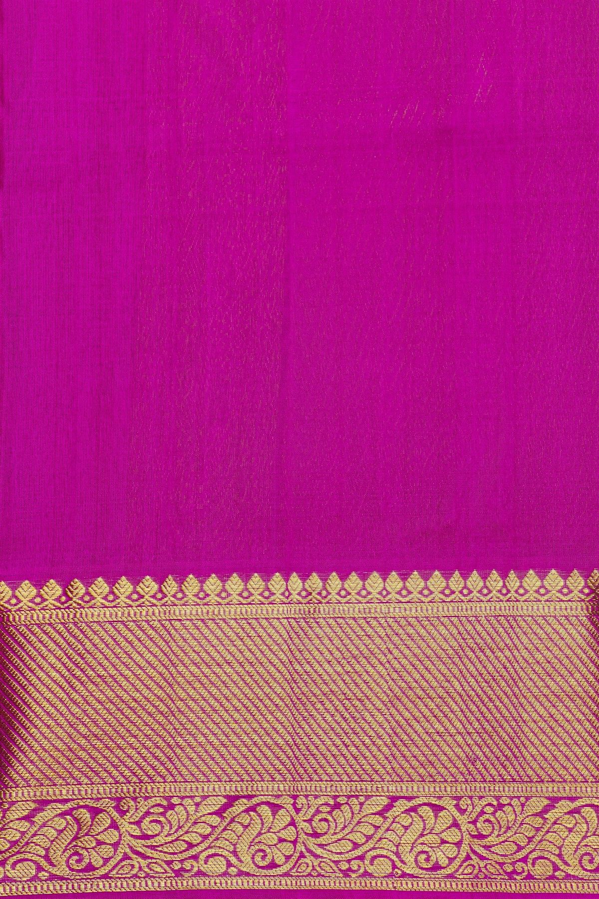 Venkatagiri Silk Rani Pink Saree With Floral And Leaf Jaal Jamdani Body