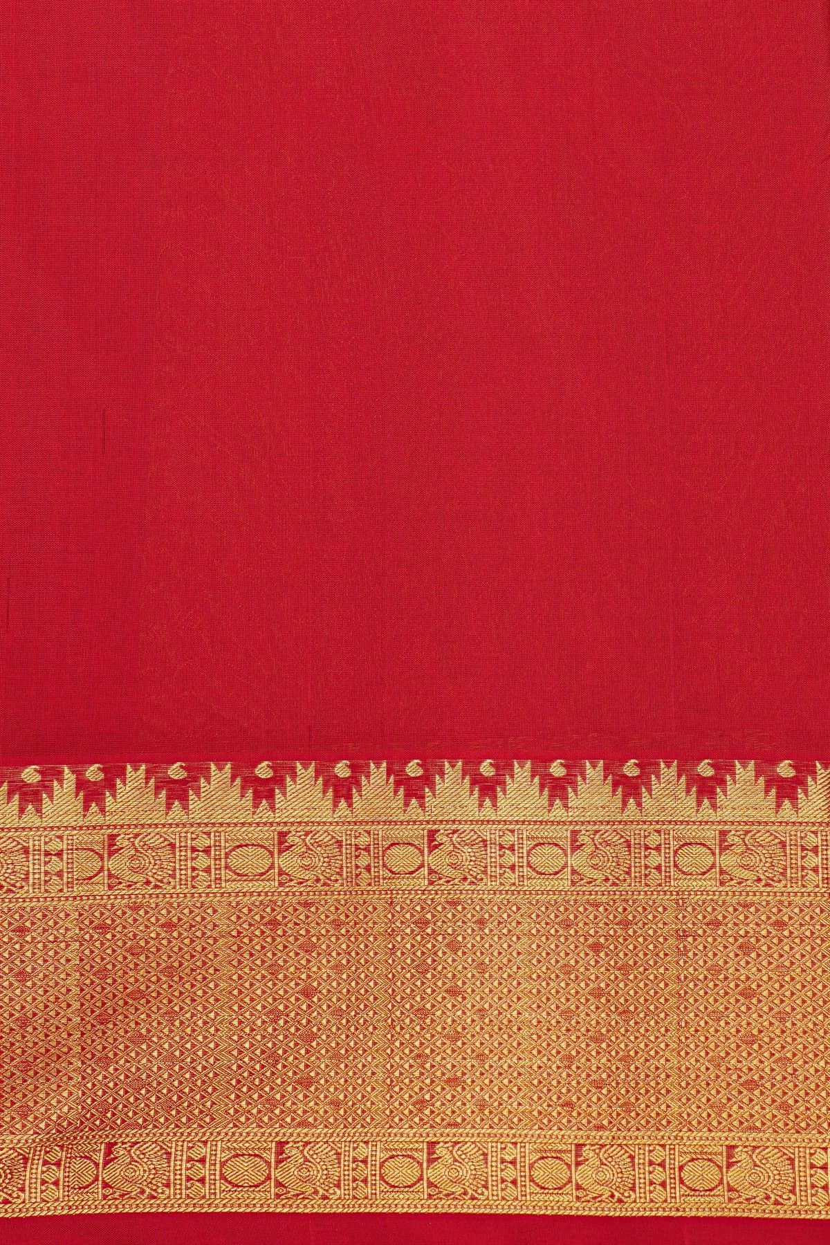 Venkatagiri Silk Violet Saree With All Over Zari Checks And Animal Body
