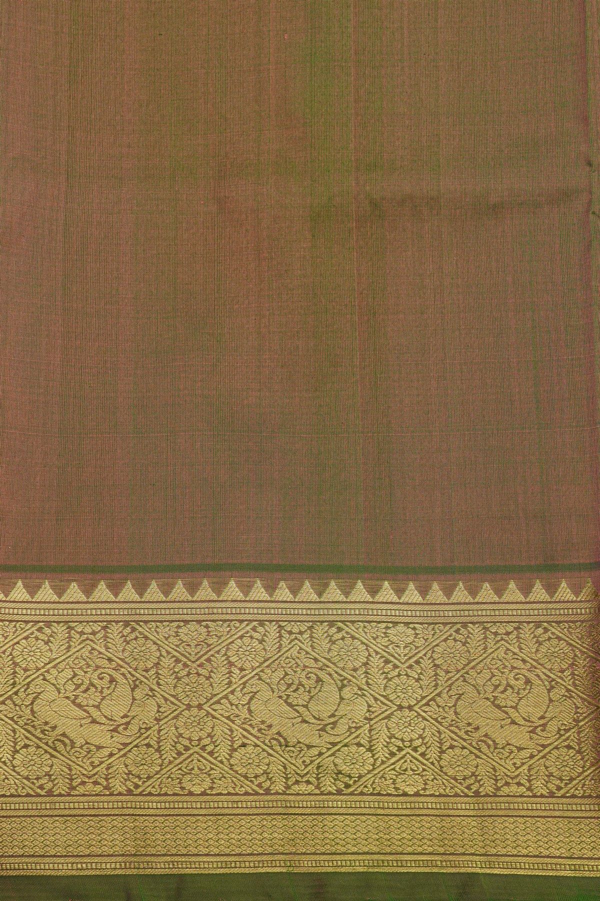 Venkatagiri Silk Baby Pink Saree With Florals And Birds Border