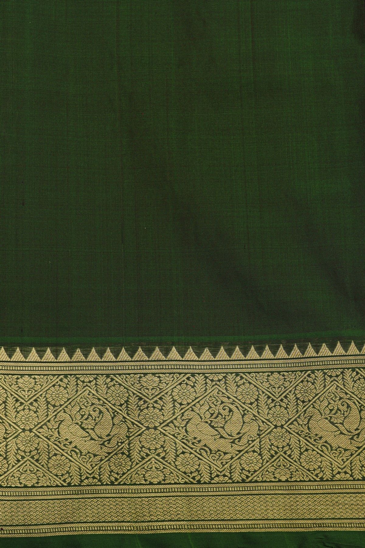 Venkatagiri Silk Violet Saree With Leaves And Birds Border