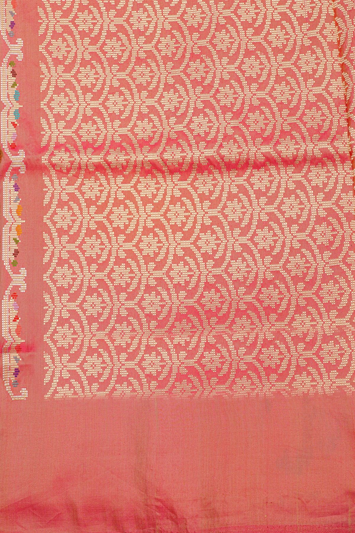 Banarasi Silk Yellow Saree With Meenakari Florals And Leaves Border