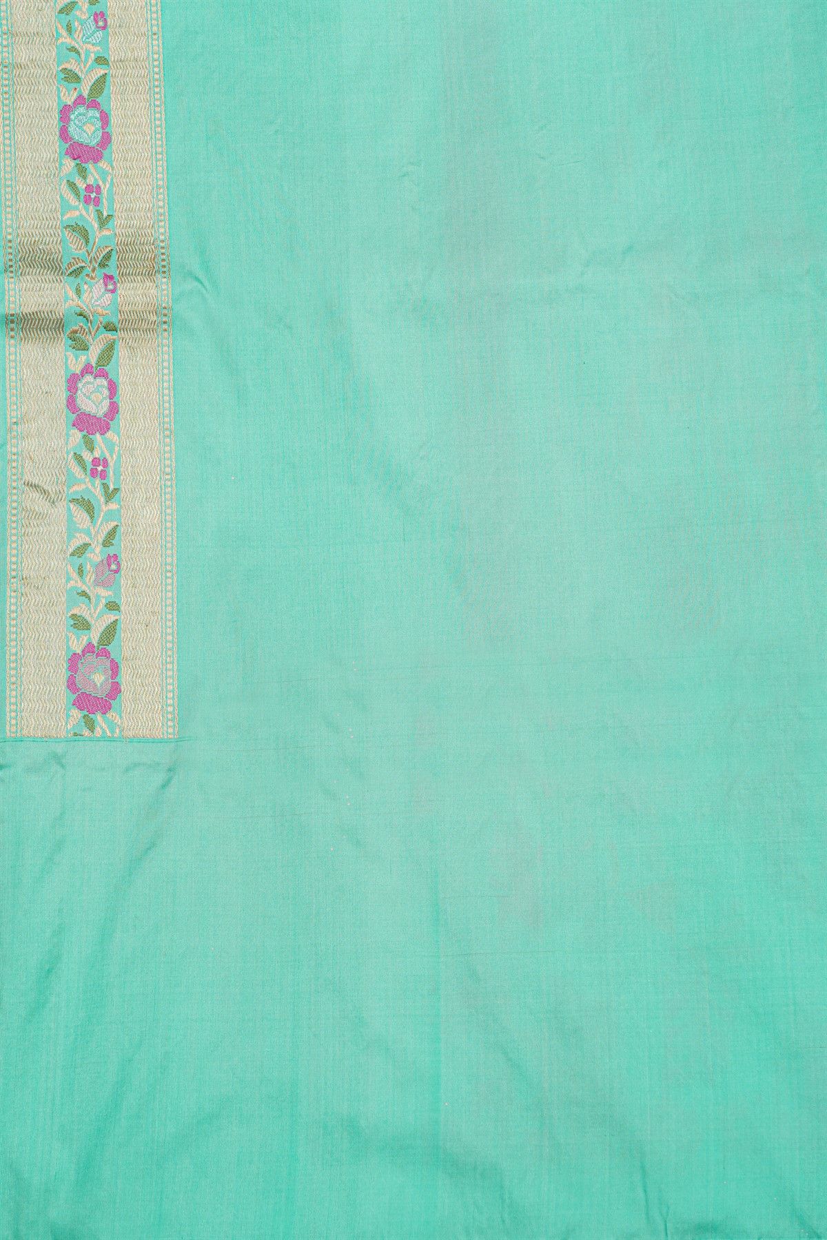 Banarasi Silk Lavender Saree With Meenakari Florals And Leaves Border