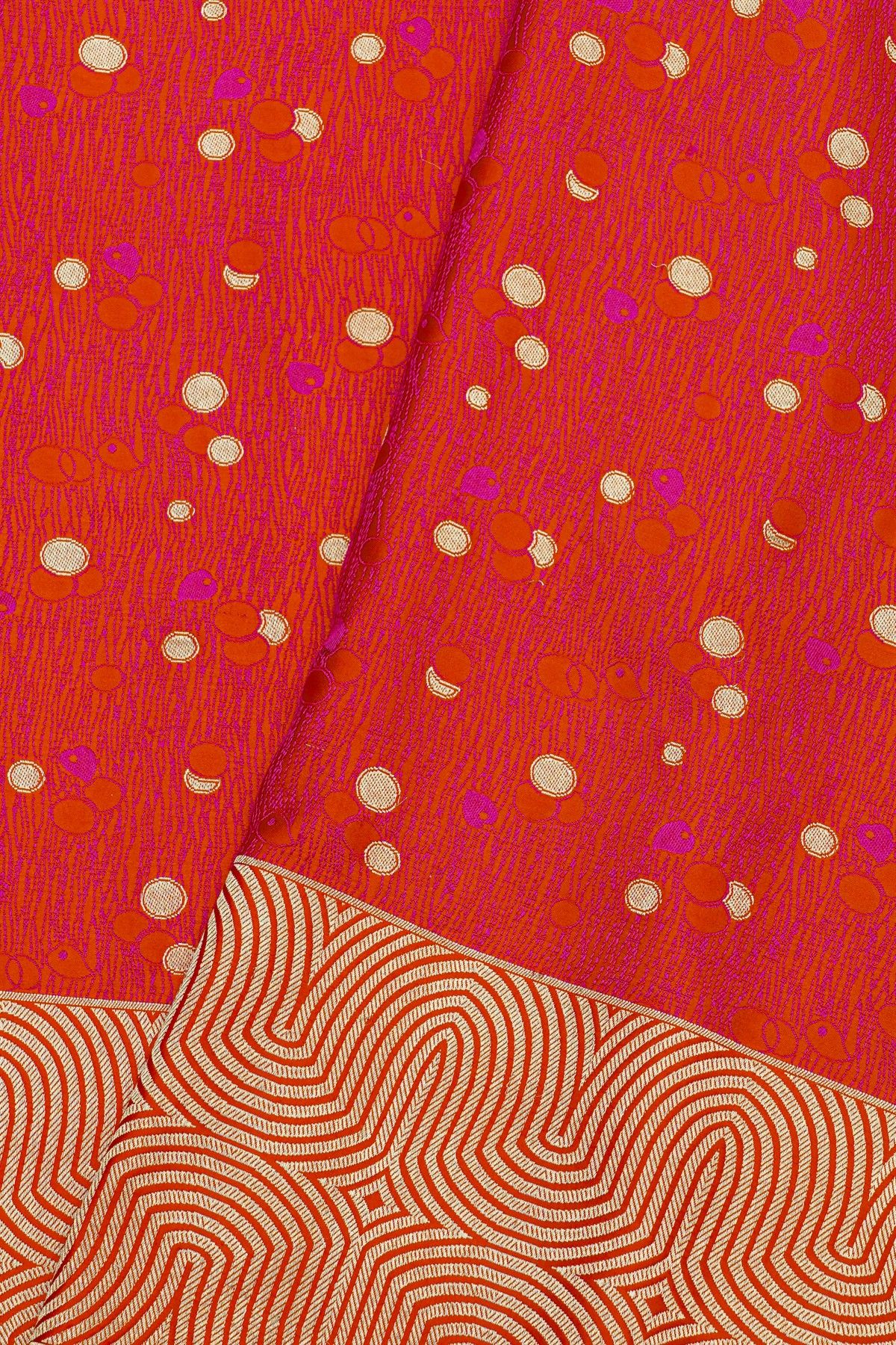 Banarasi Silk Dual Colour Saree With Geometric Buttis Body