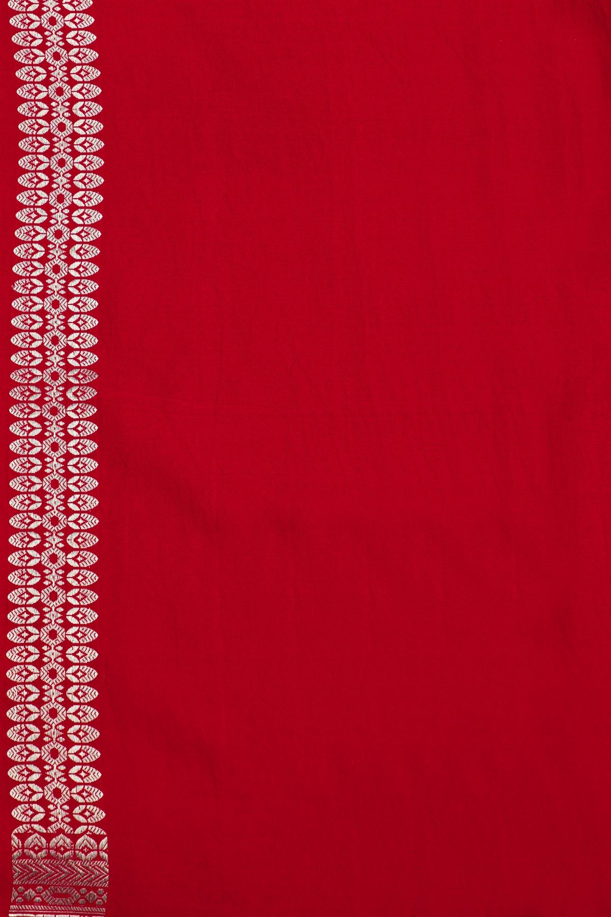 Banarasi Silk Red Saree With Floral Buttis Border