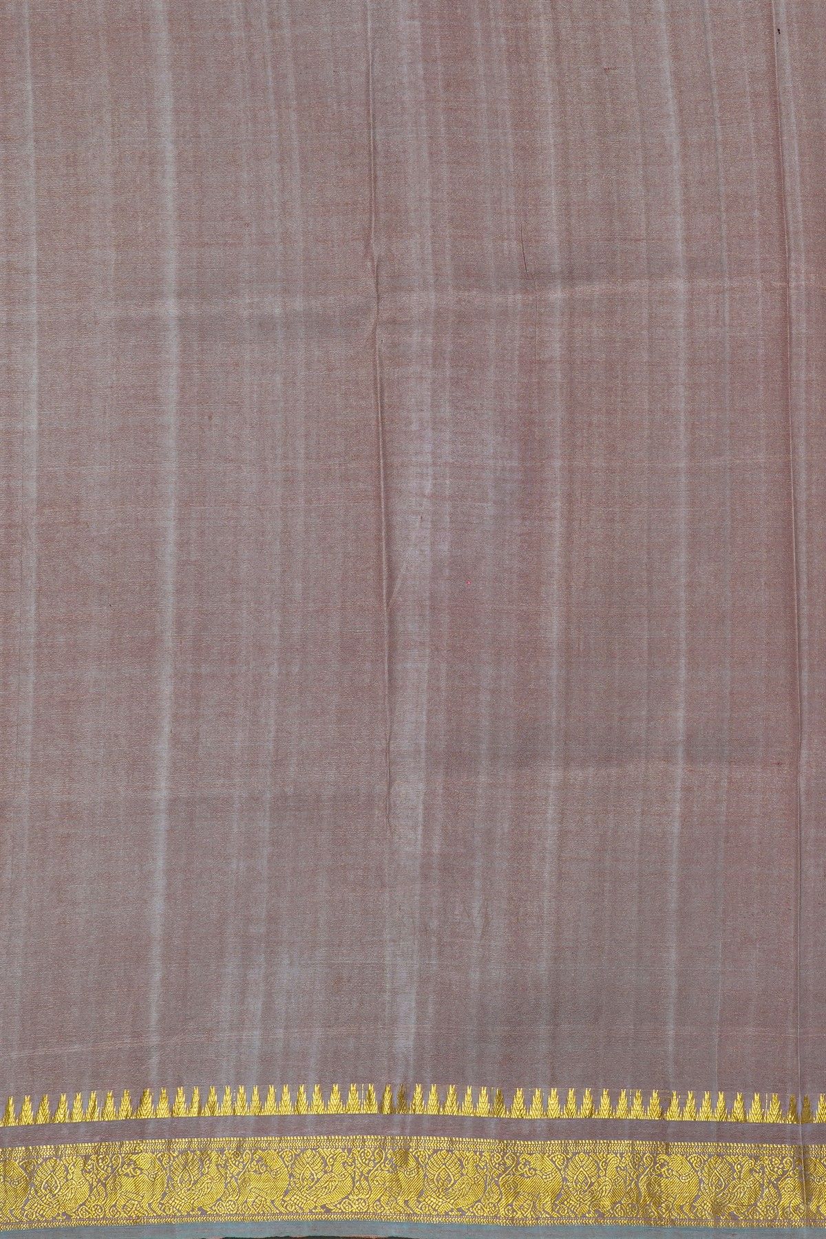 Kalamkari Silk Peach Pink Saree With Peacocks And Yalis Border