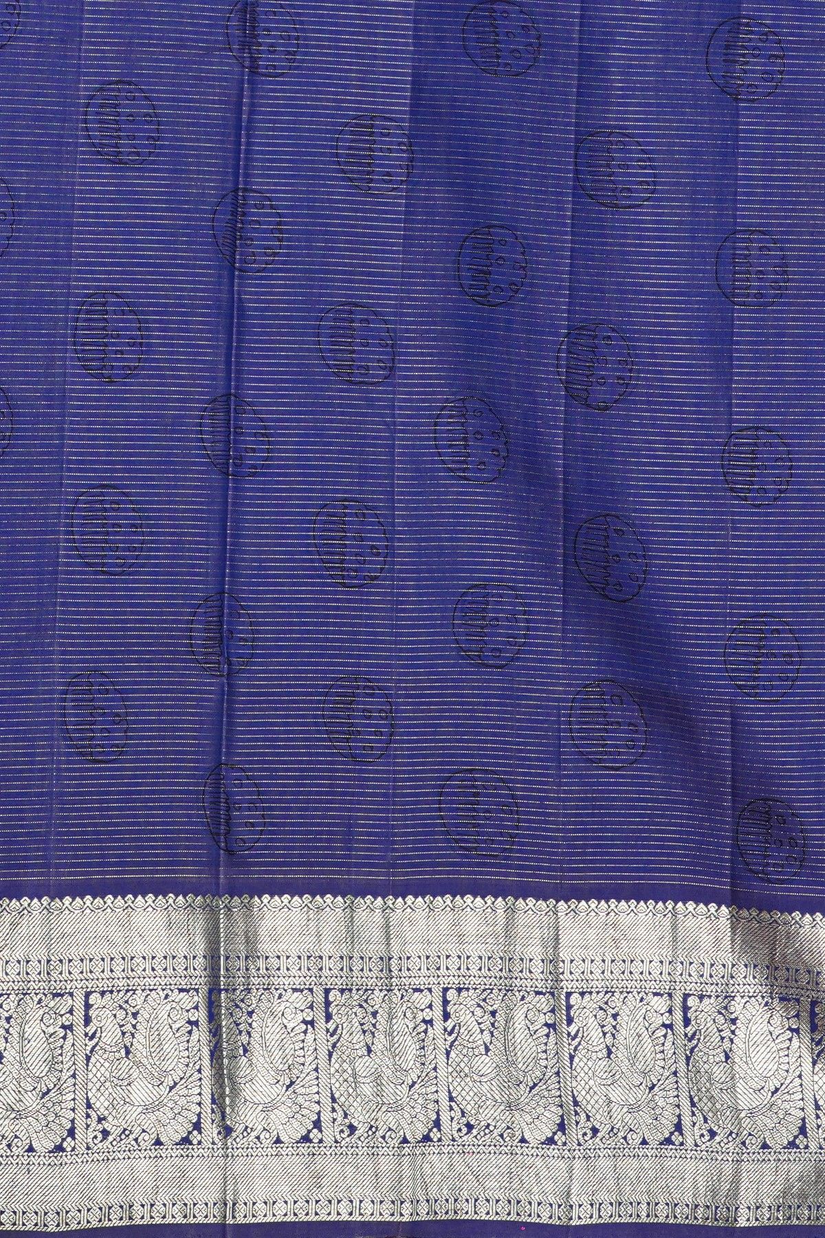 Kalamkari Silk Magenta Saree With Peacocks And Florals Border