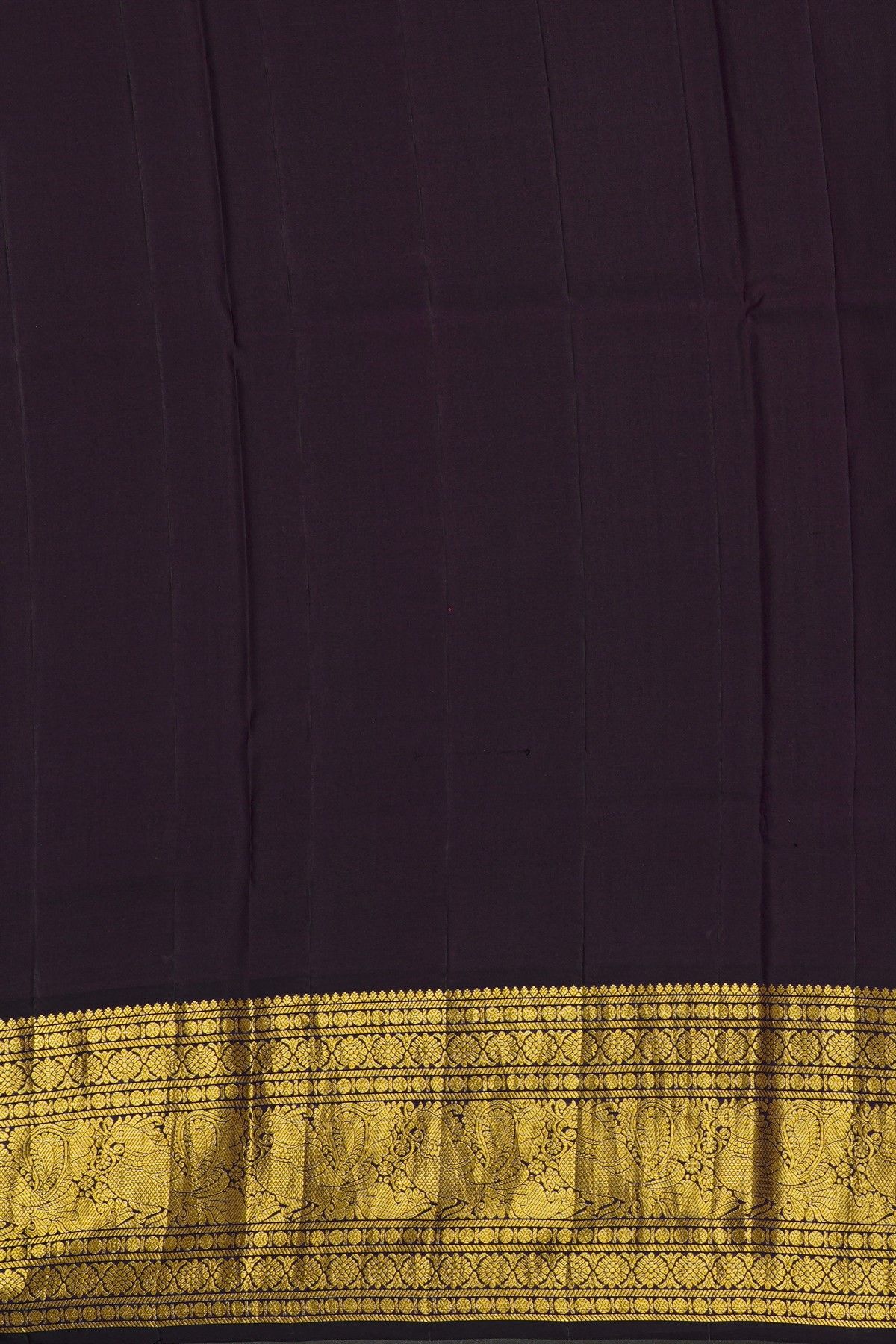 Kalamkari Silk Sky Blue Saree With Peacocks And Florals Border