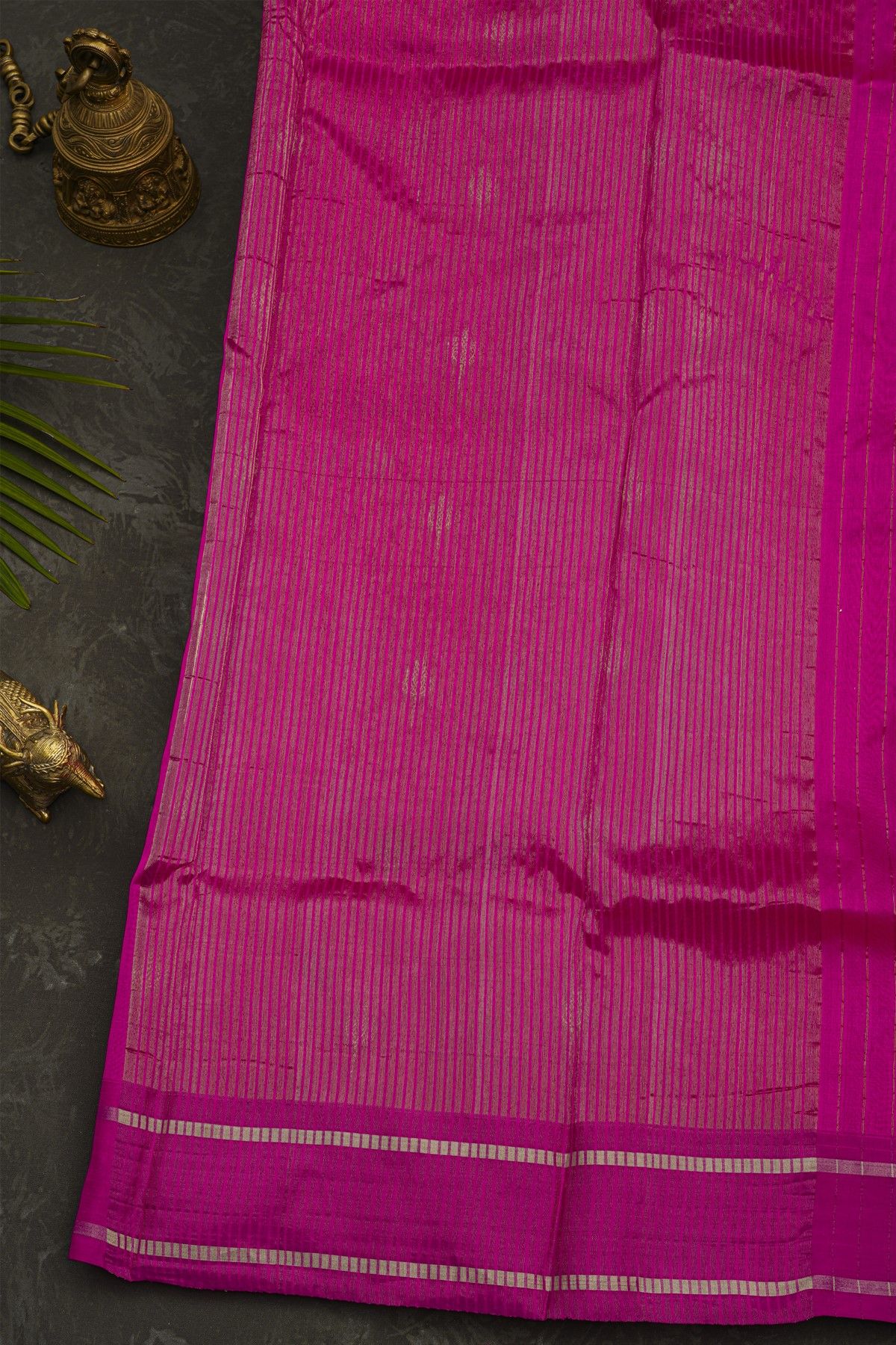 Chanderi Silk Magenta Saree With Floral Buttis Body