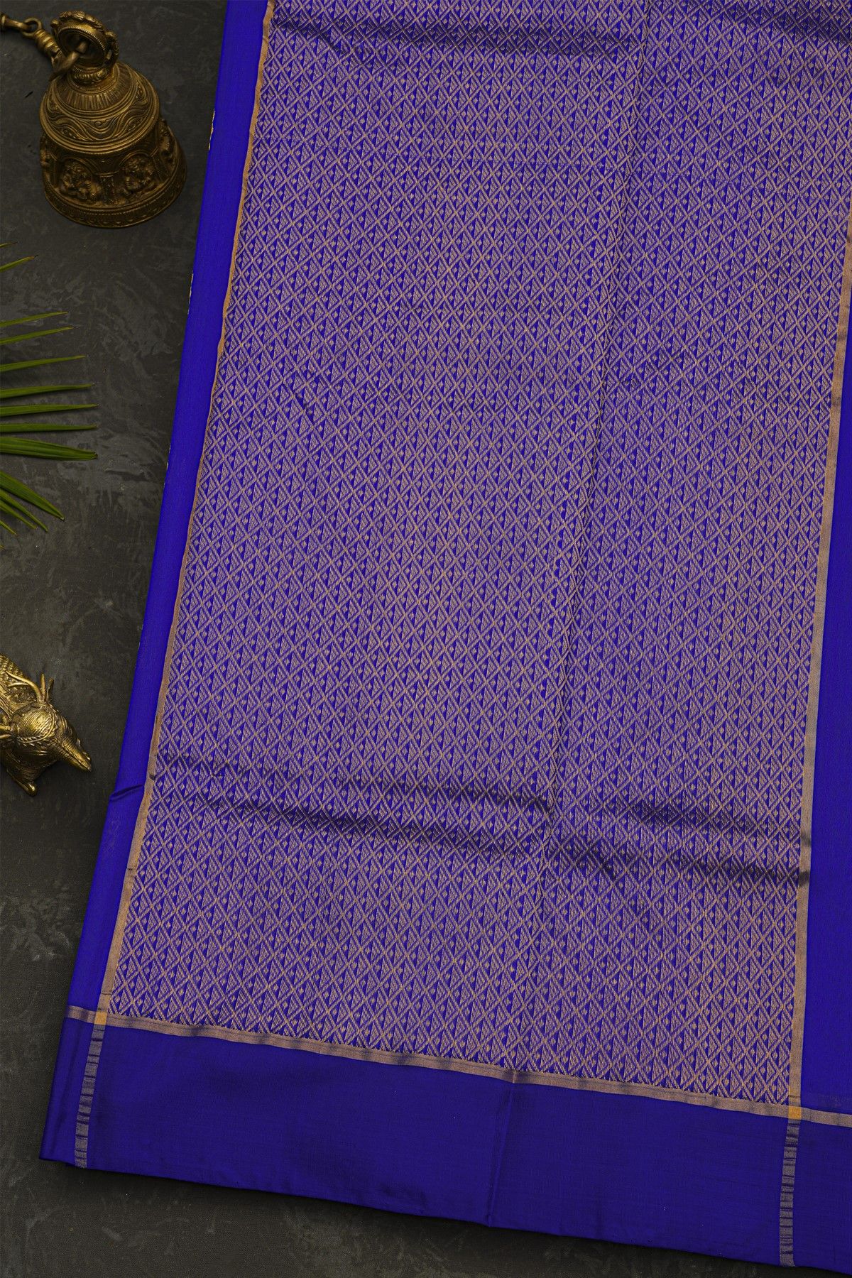 Chanderi Silk Royal Blue Saree With Floral Buttis Body